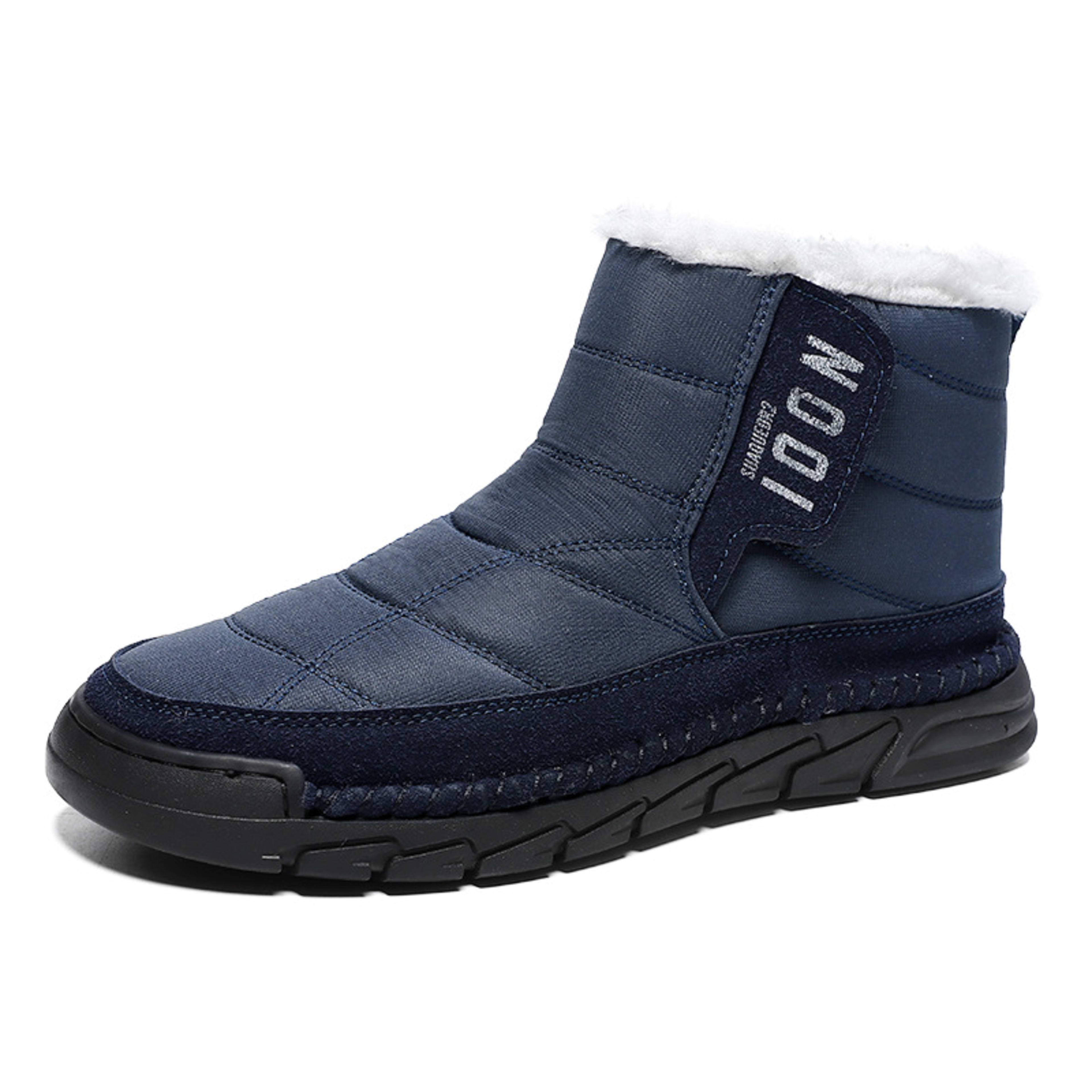 Plus-size Mens Winter Snow Waterproof Non-slip Cotton Boots With A Warm 4
