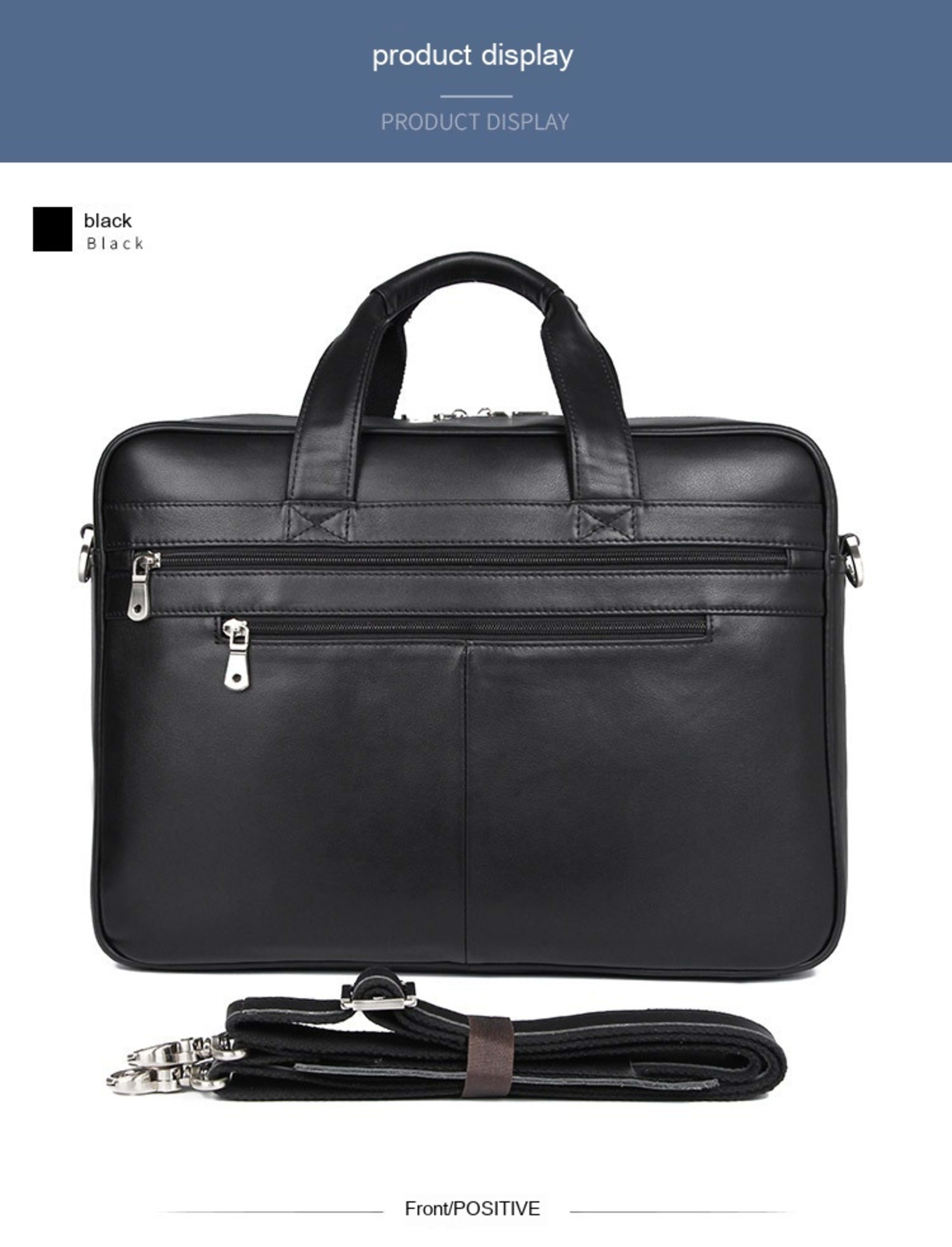 Leather Handbag Briefcase Napa Leather Comfortable Texture Men's Real-leather Bag 21