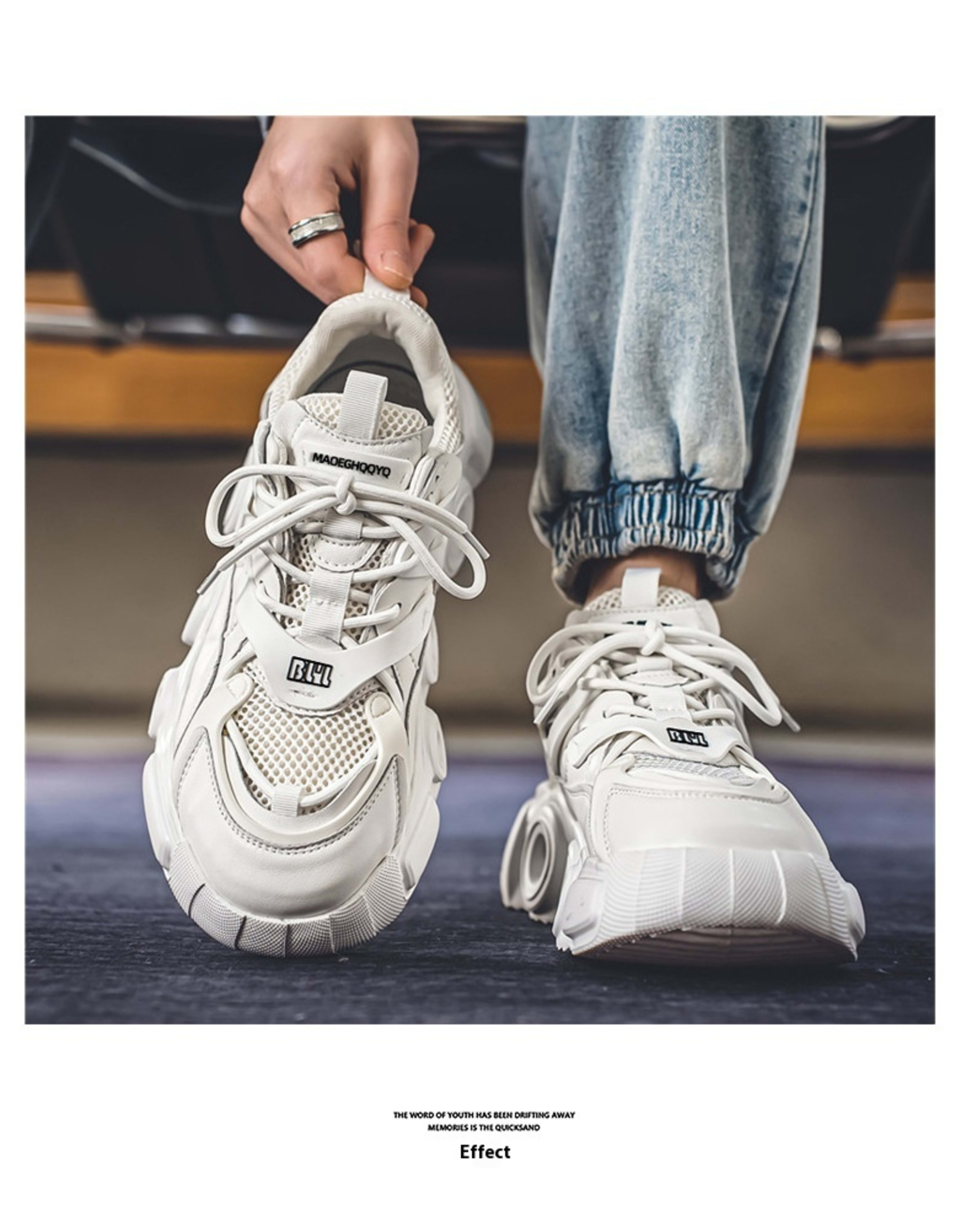 Men's Breathable Mesh Thick Sole Height Increasing Fashion All-match Casual Sneaker 15