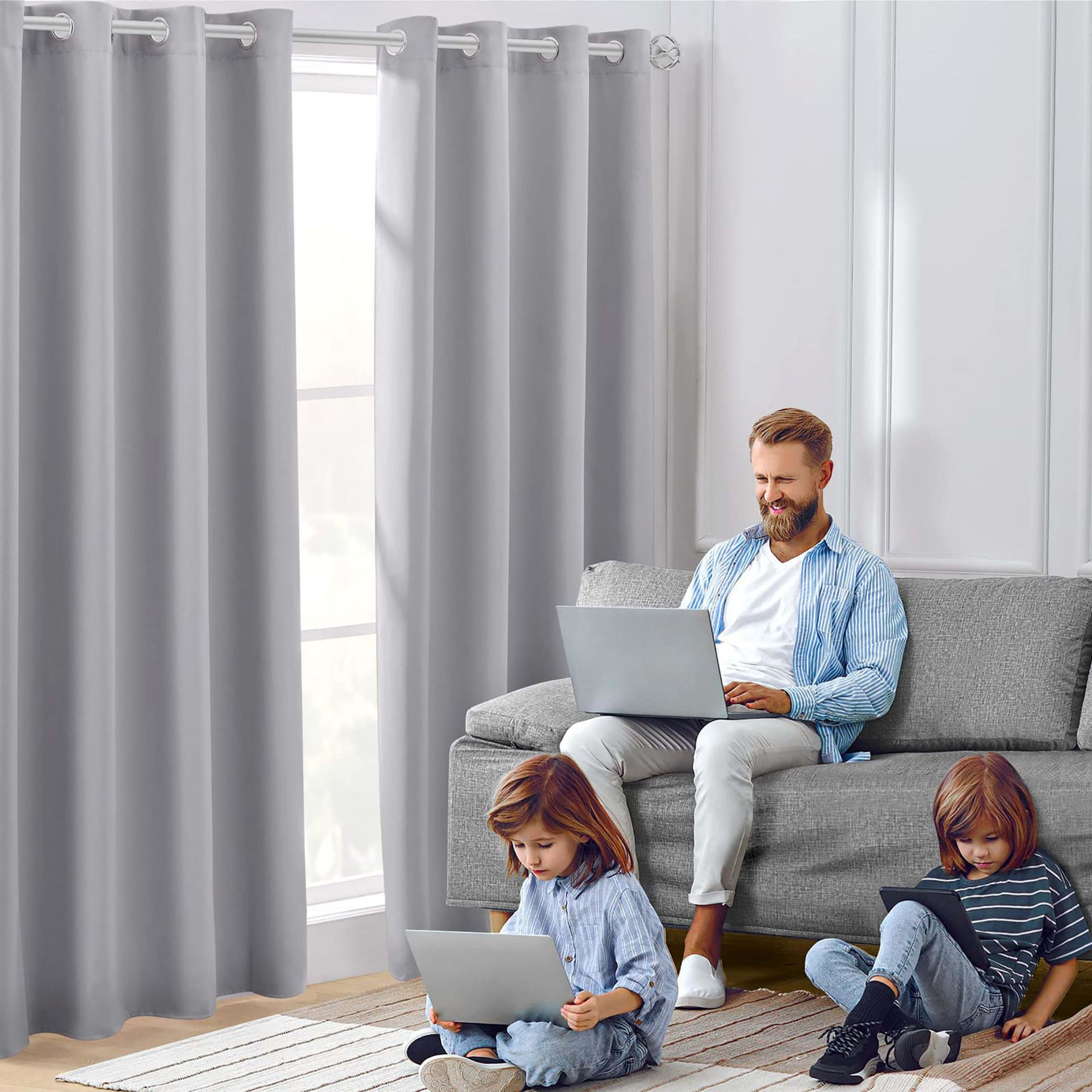 Amazon Cross-border Curtain Thickened Non-glossy Fabric Curtain Sun-blocking Heat-insulating Shade Wholesale Modern Mini 18