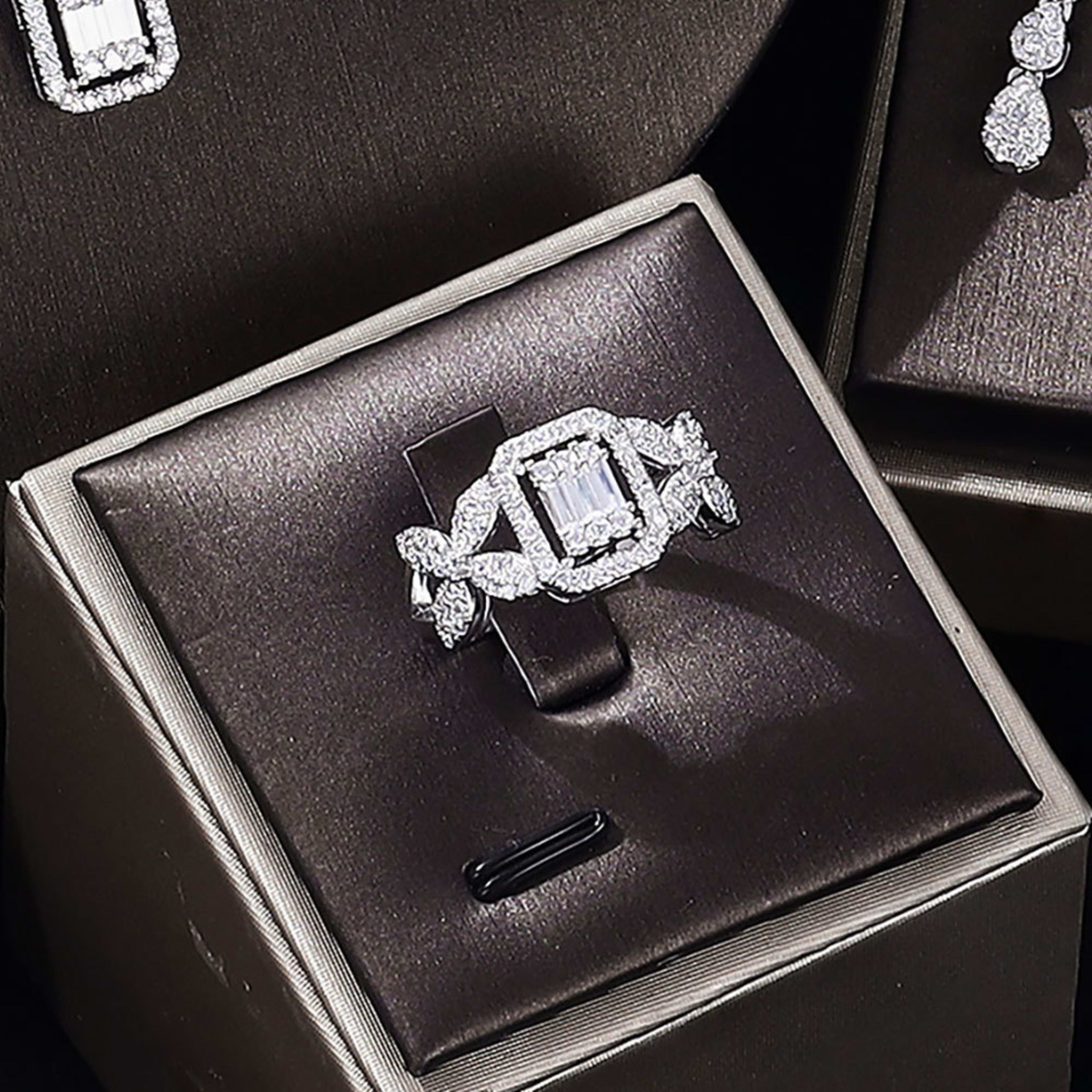 Zircon Necklace Earrings Bracelet Ring Set Of Four 2
