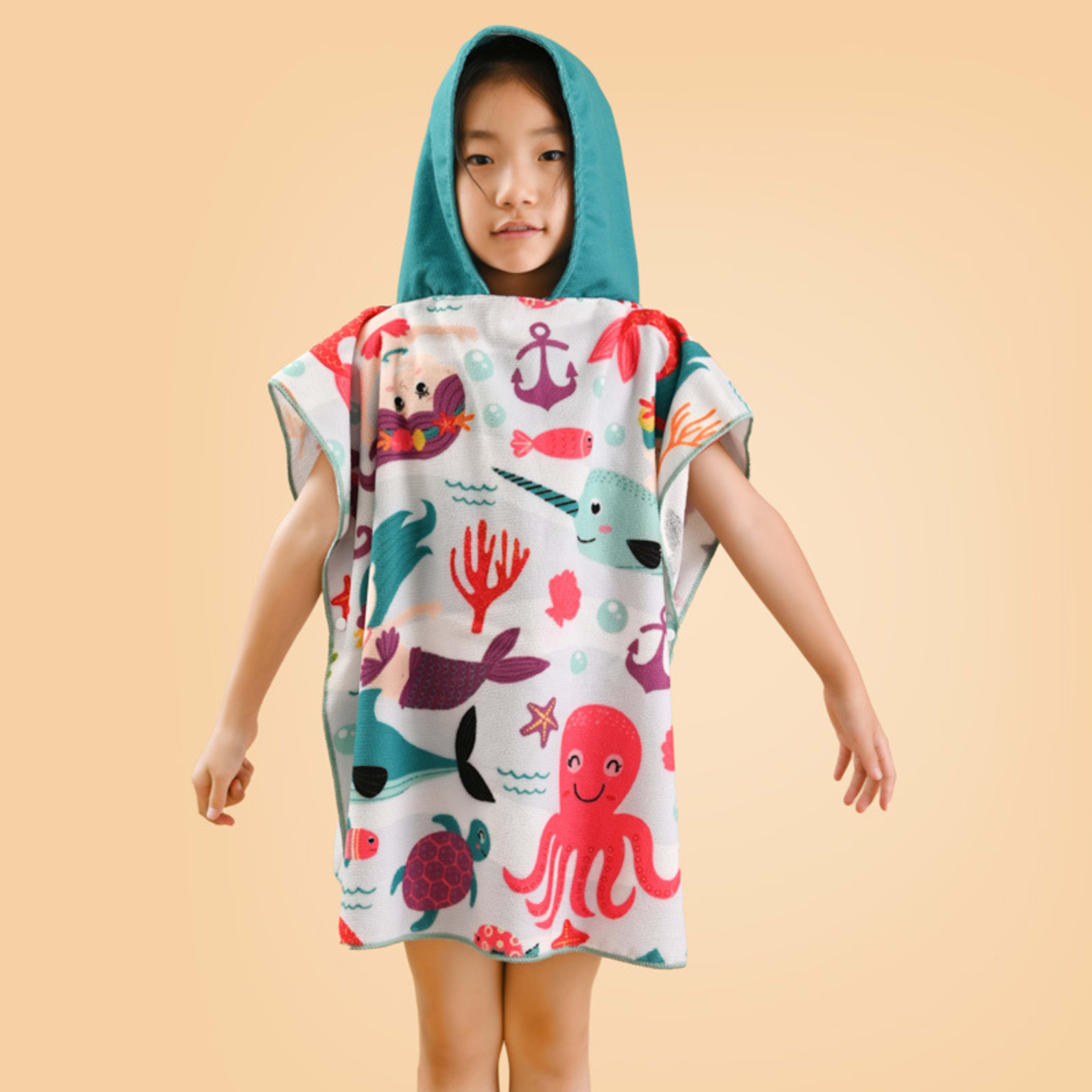 Children's Absorbent Beach Towel Dinosaur Bathrobe 6