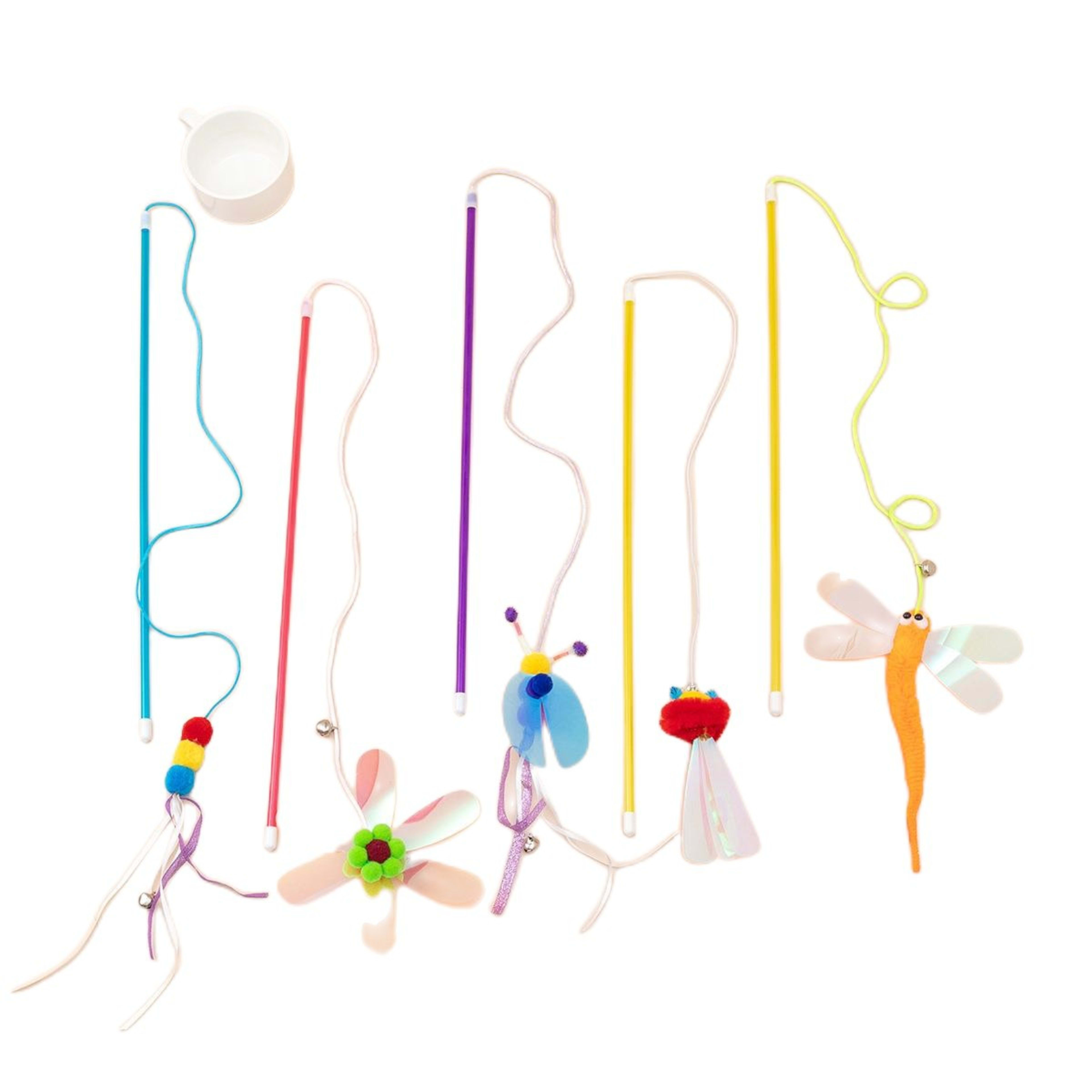 Cat Teaser Wand Toy With Shiny, Reflective Plastic Pieces 7