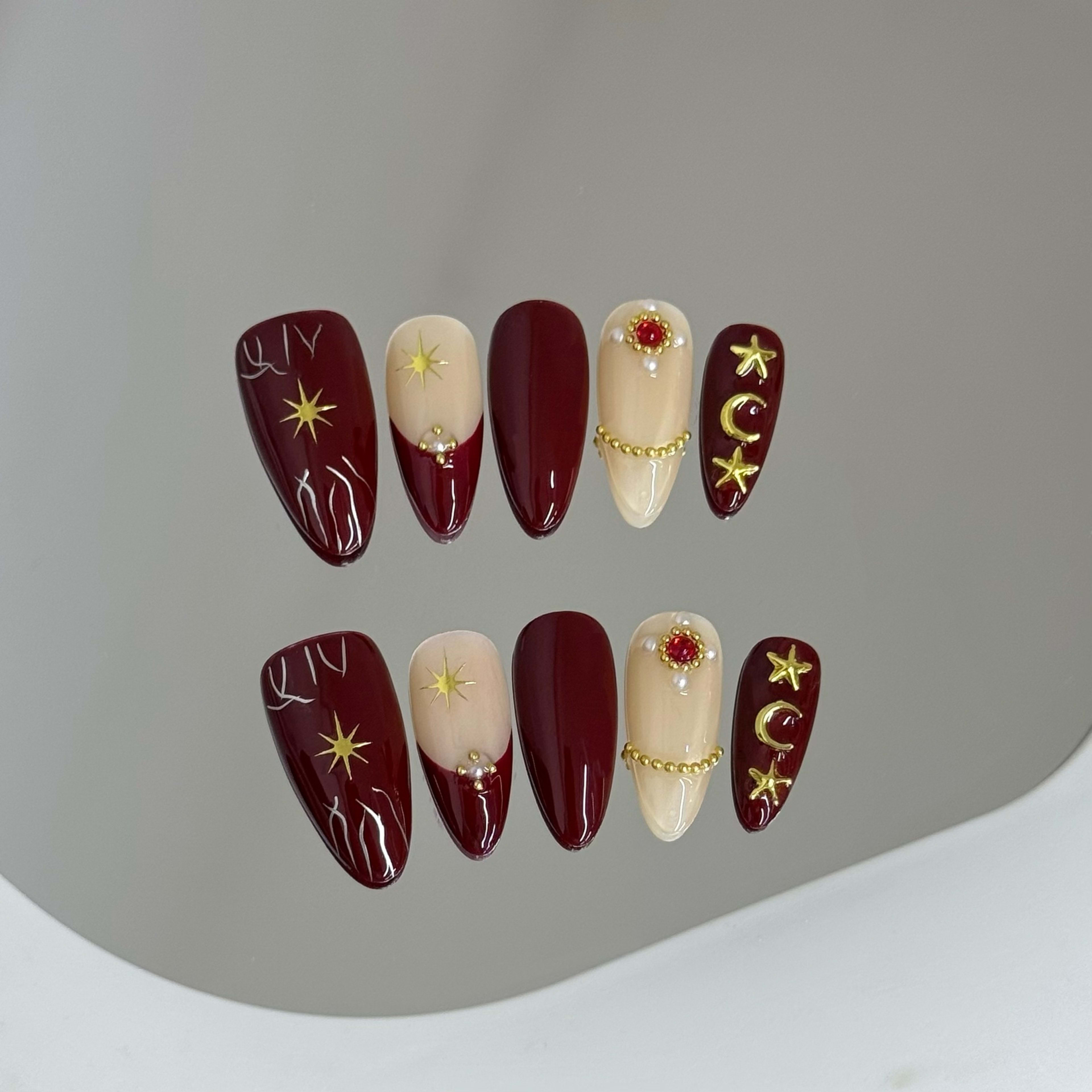 Handmade Nail Tips For Salon Use Overseas Style Sweet Cool High-End And Seductively Alluring 2