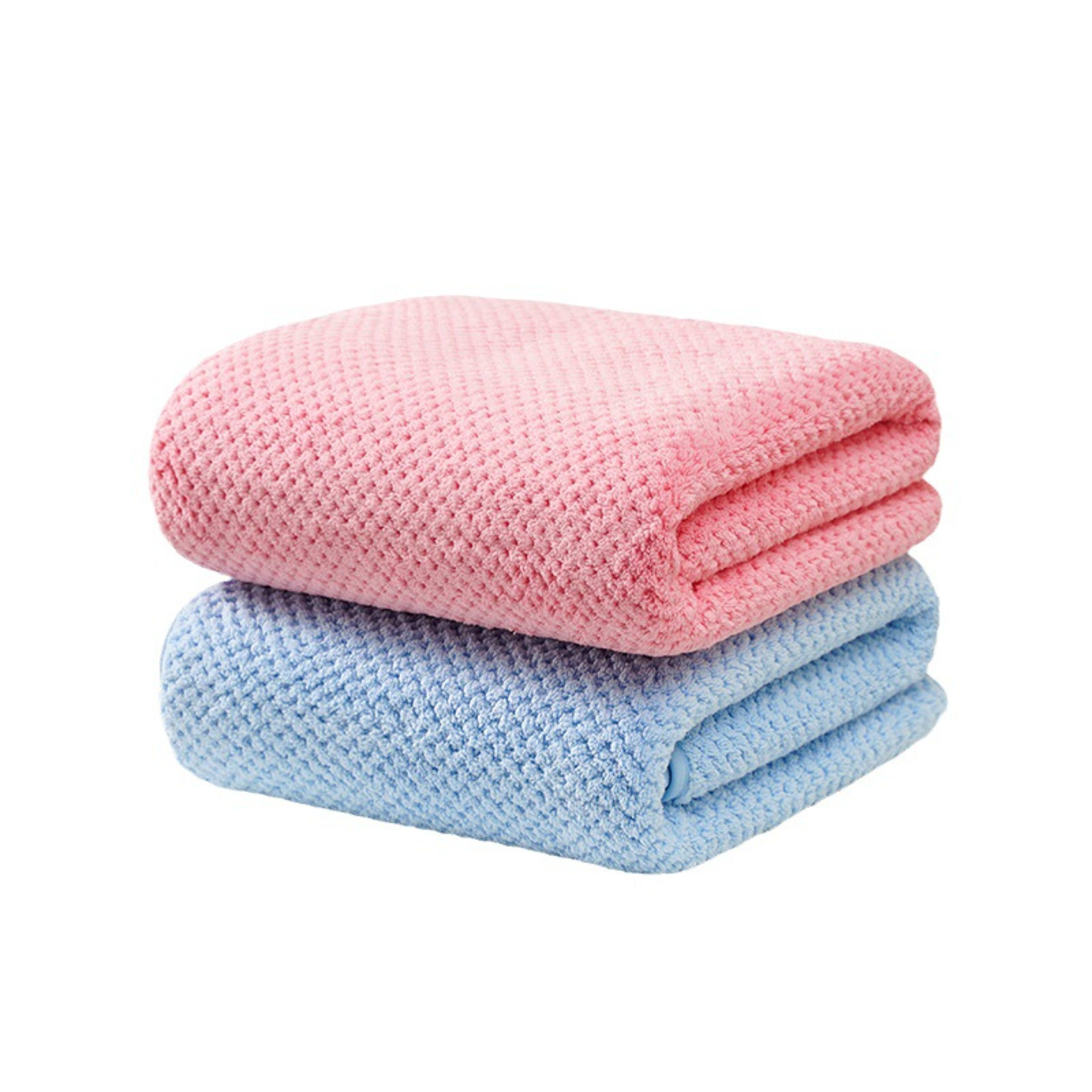 Coral Fleece Pineapple-check Soft Bath Towel 2