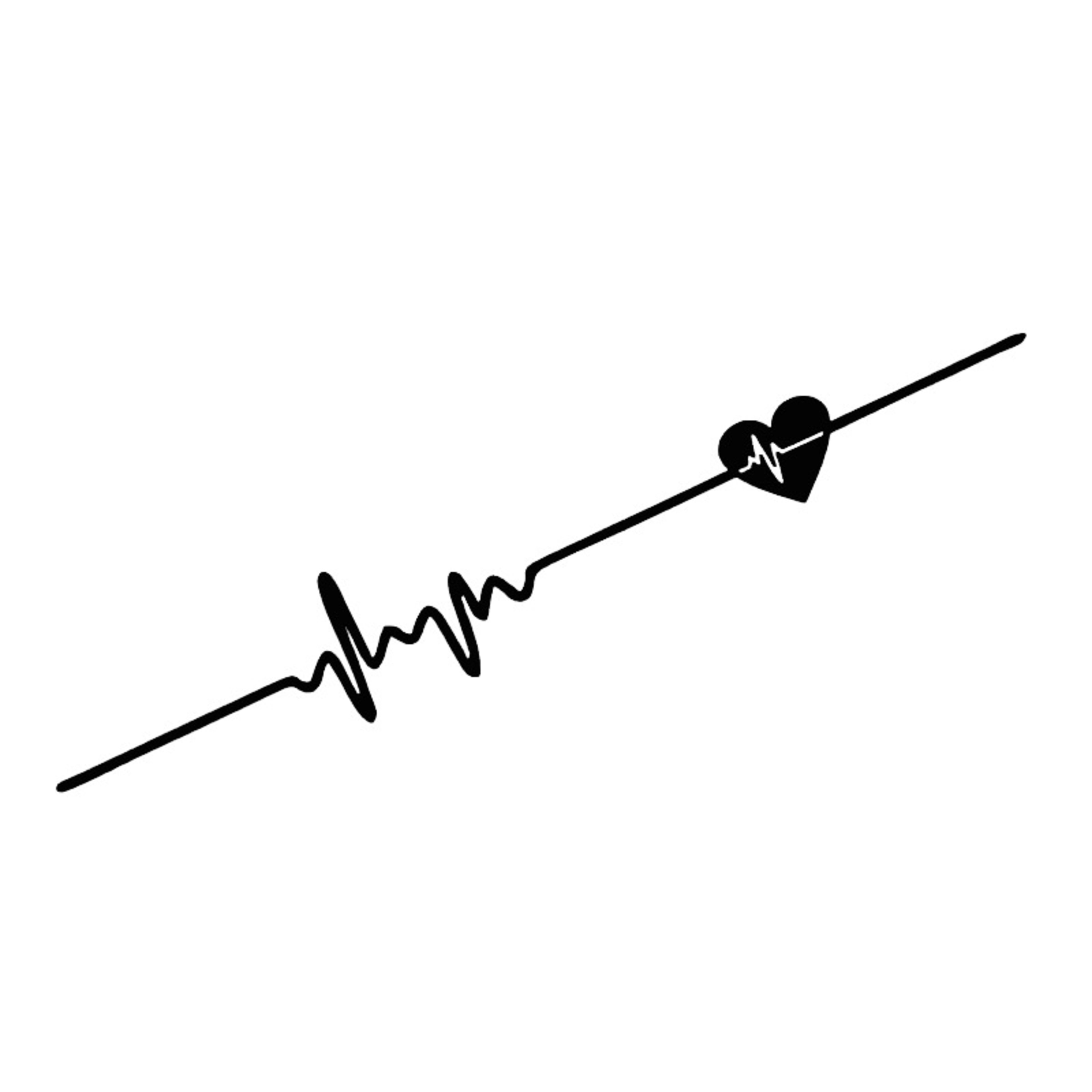 Car ECG Creative Heartbeat Motorcycle Body Bumper Decorative Stickers 2