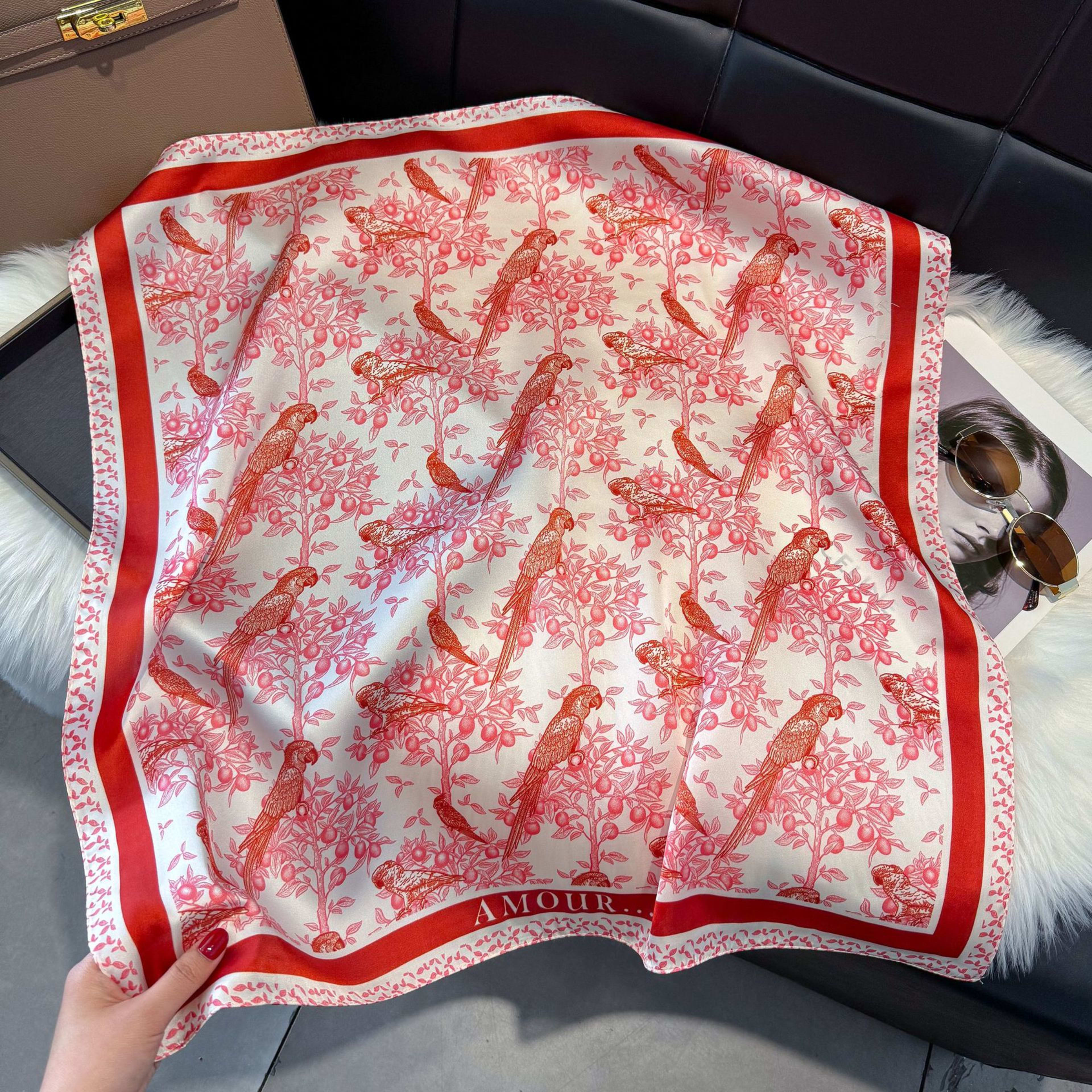 European And American-style ScarfSquare Kerchief Imitation Silk Vintage Cashew Pattern
