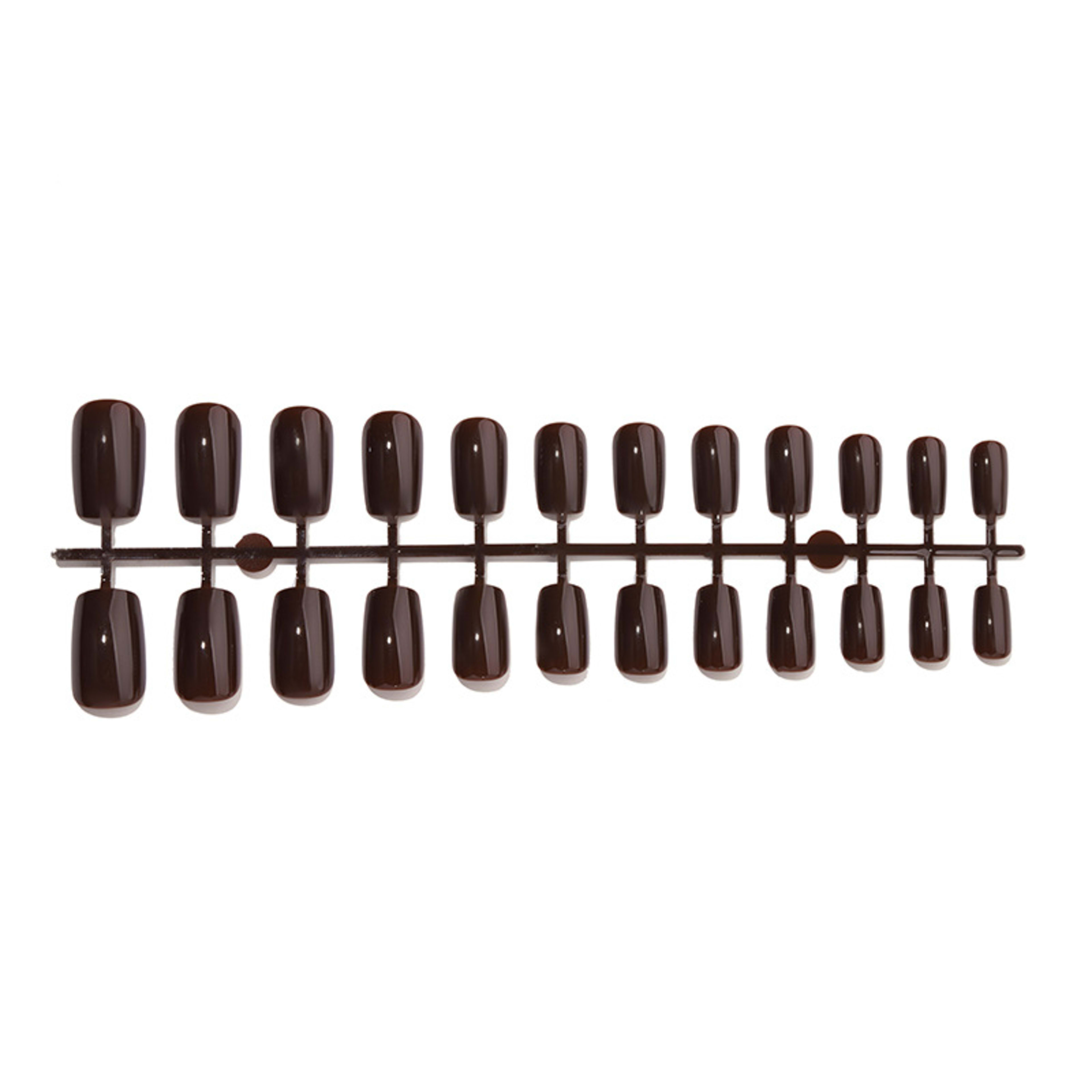 Dark Brown Handmade Wearable Nails Short Style Nail Tips 3