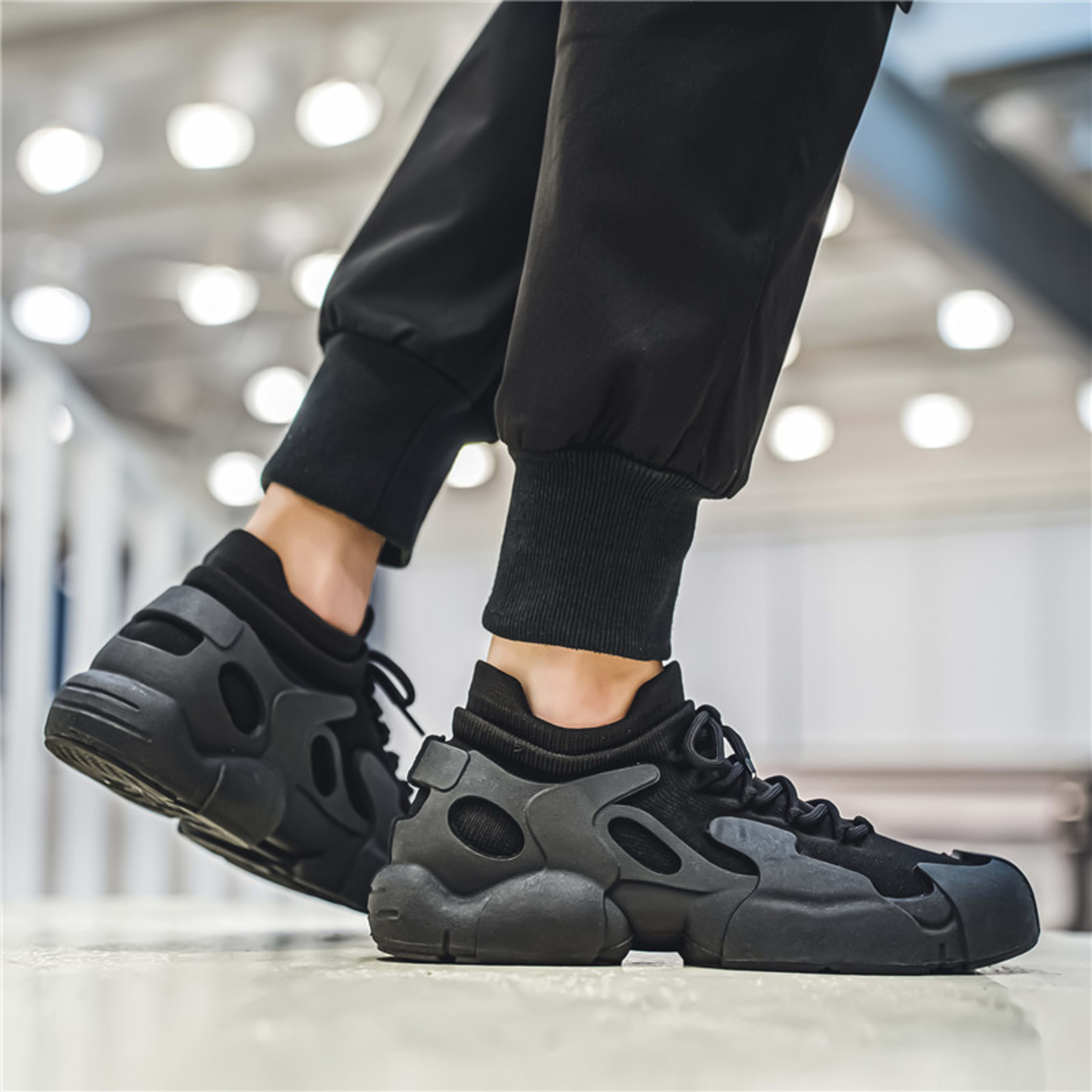 Breathable Fly Woven Mesh Lace-up Platform Sports Mesh Shoes 6