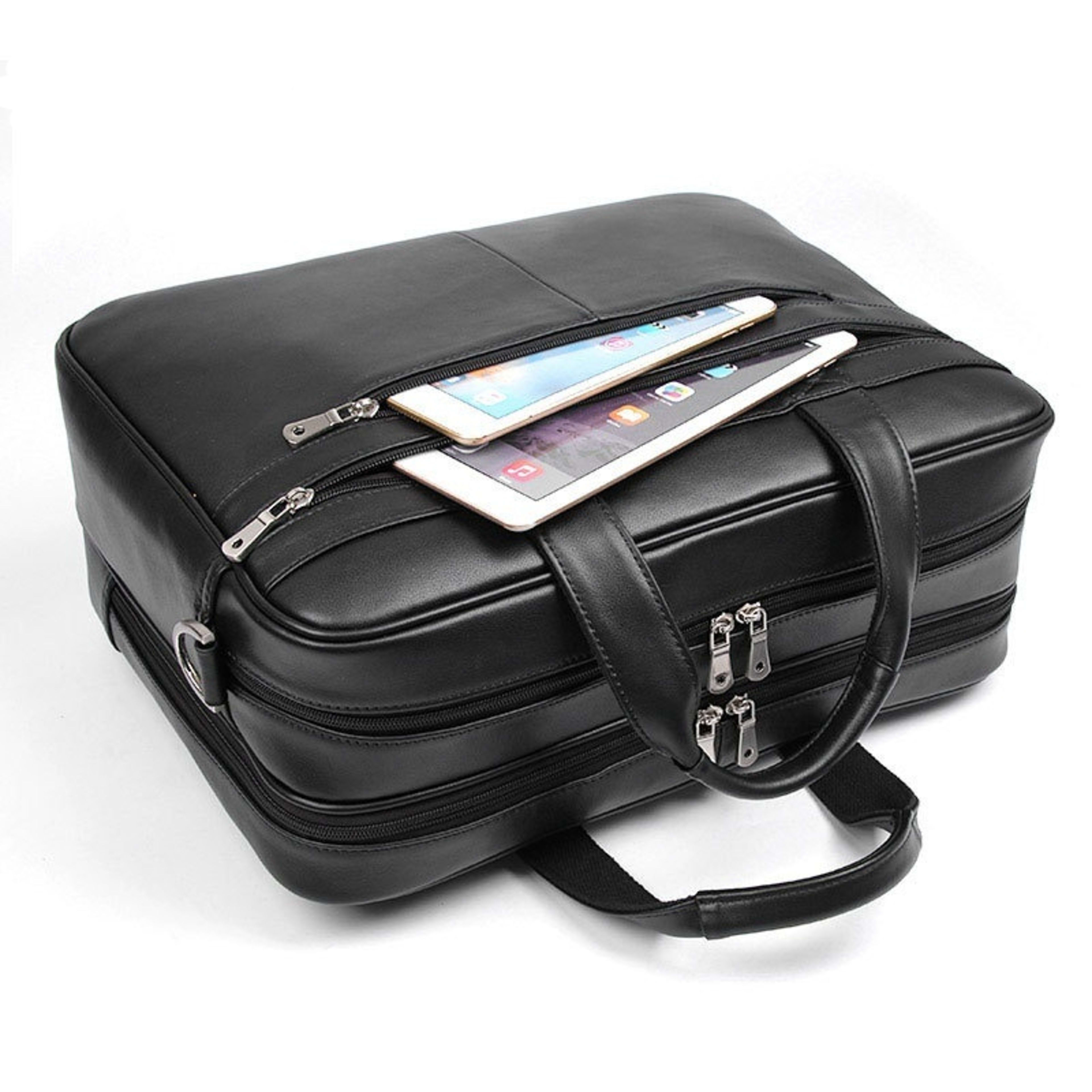 Leather Handbag Briefcase Napa Leather Comfortable Texture Men's Real-leather Bag 20