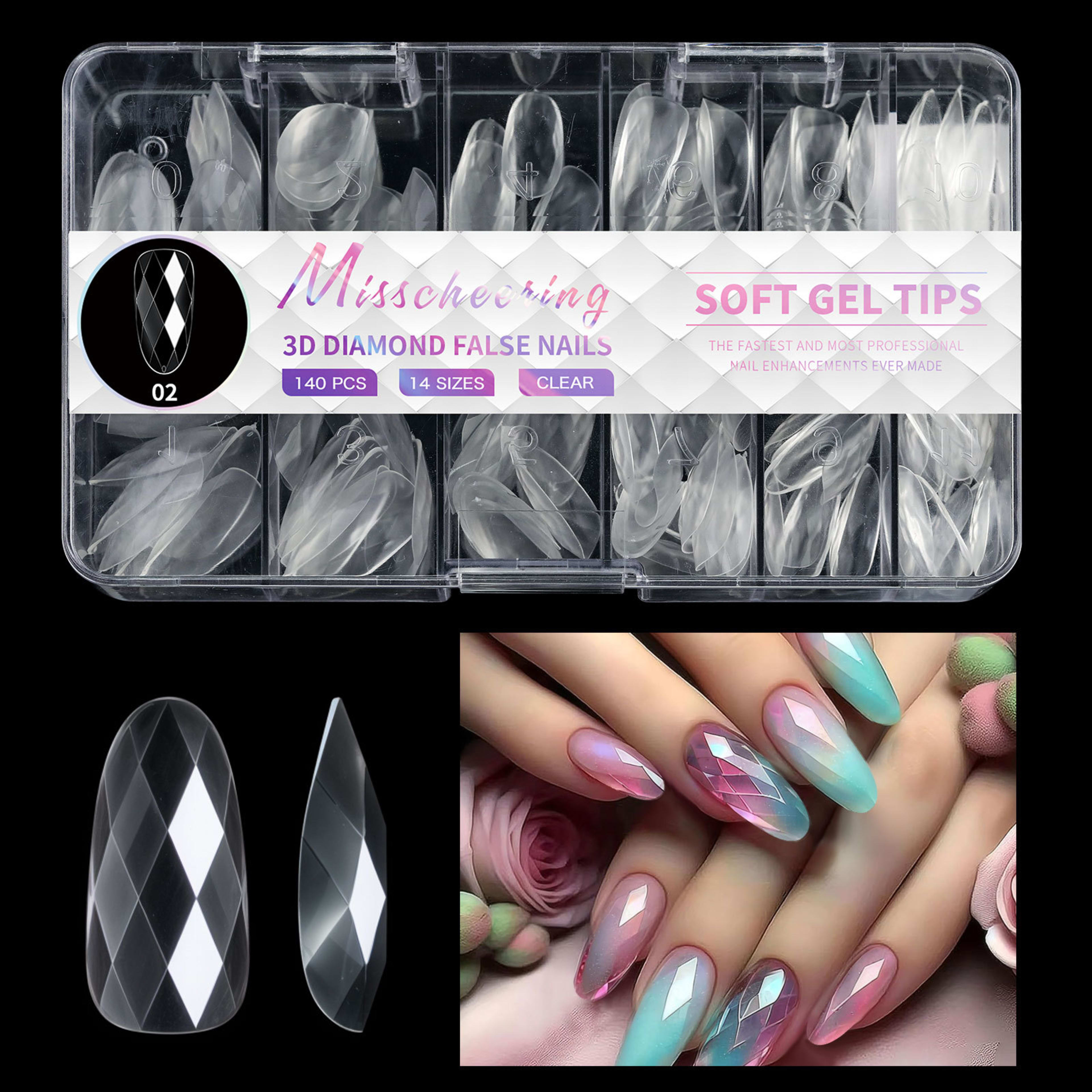 3D Diamond Wear Long Shaping Nail Tip 8