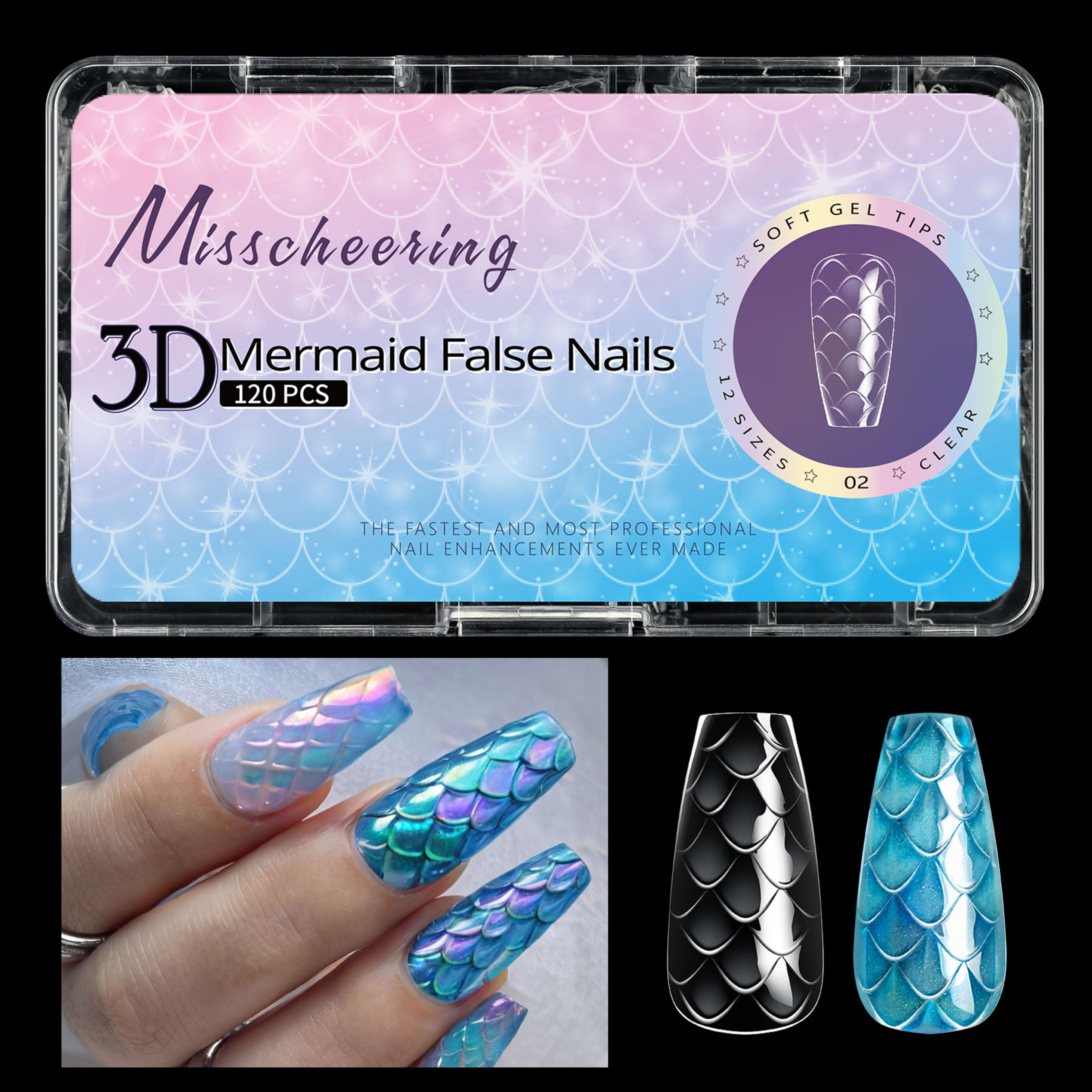 3D Scale Long Shaping Nail Tip 9