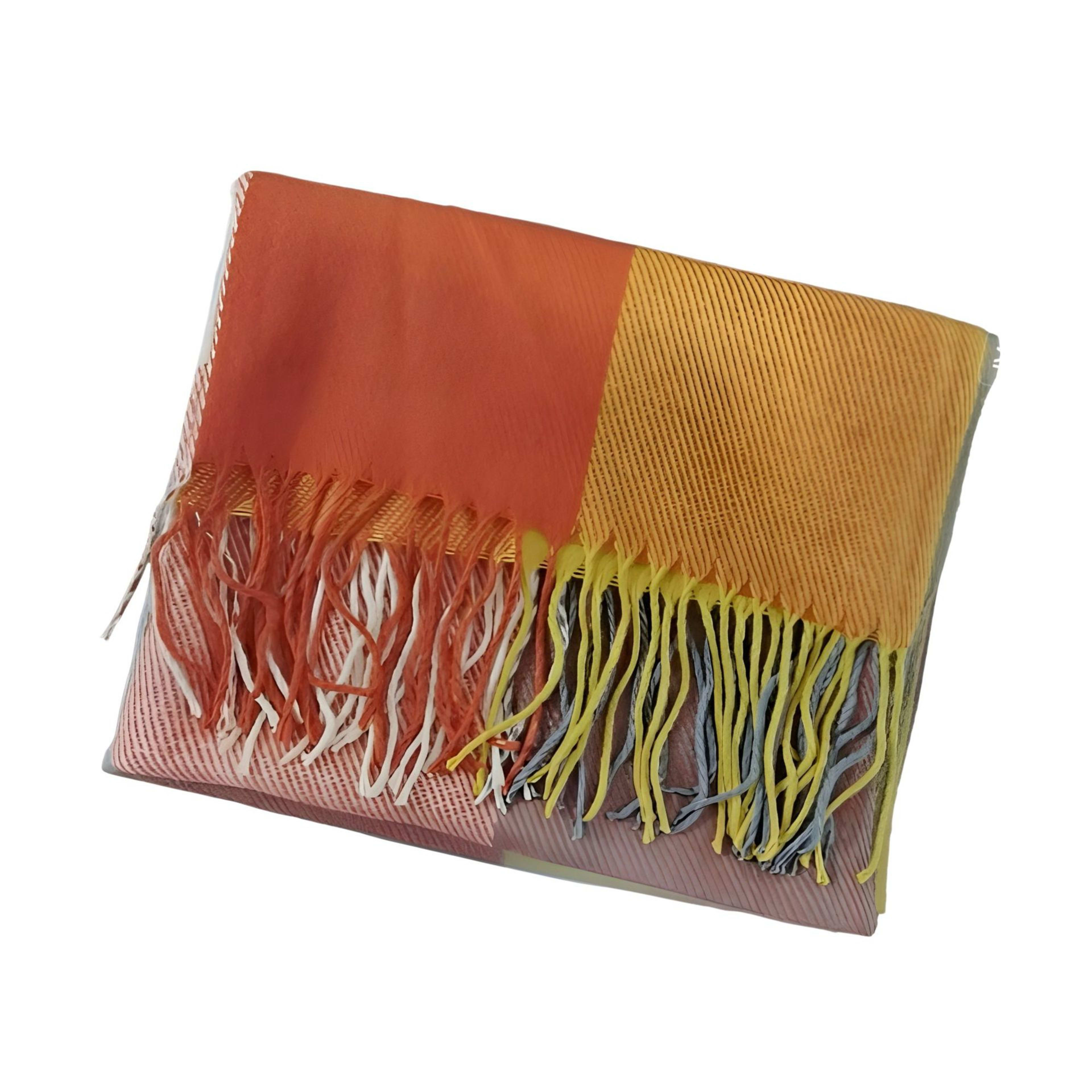 British-style Mens And Womens Couple Tassel Scarf With Large Plaid Pattern 32