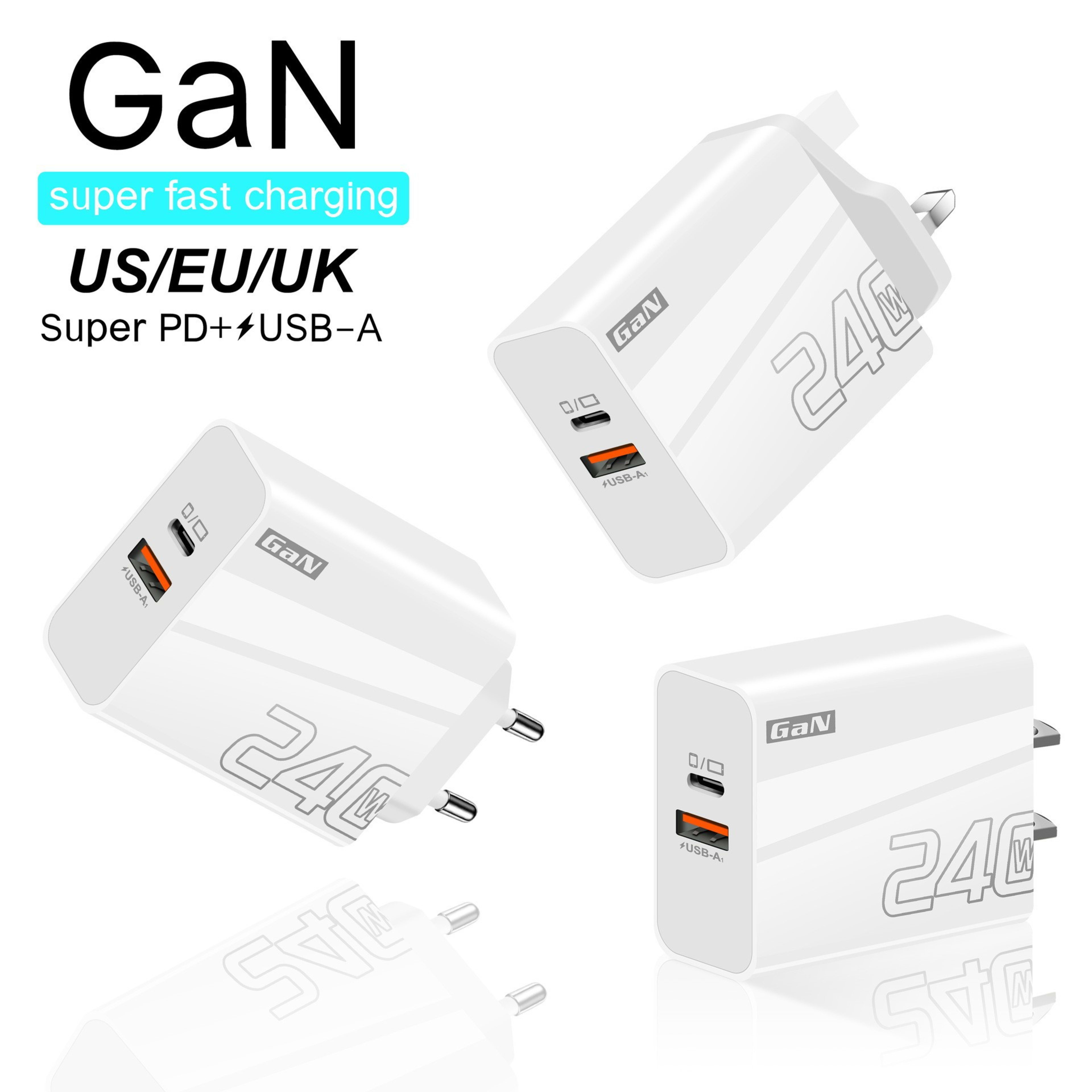 240W Multi-port Fast-charging Adapter For Smartphones 2