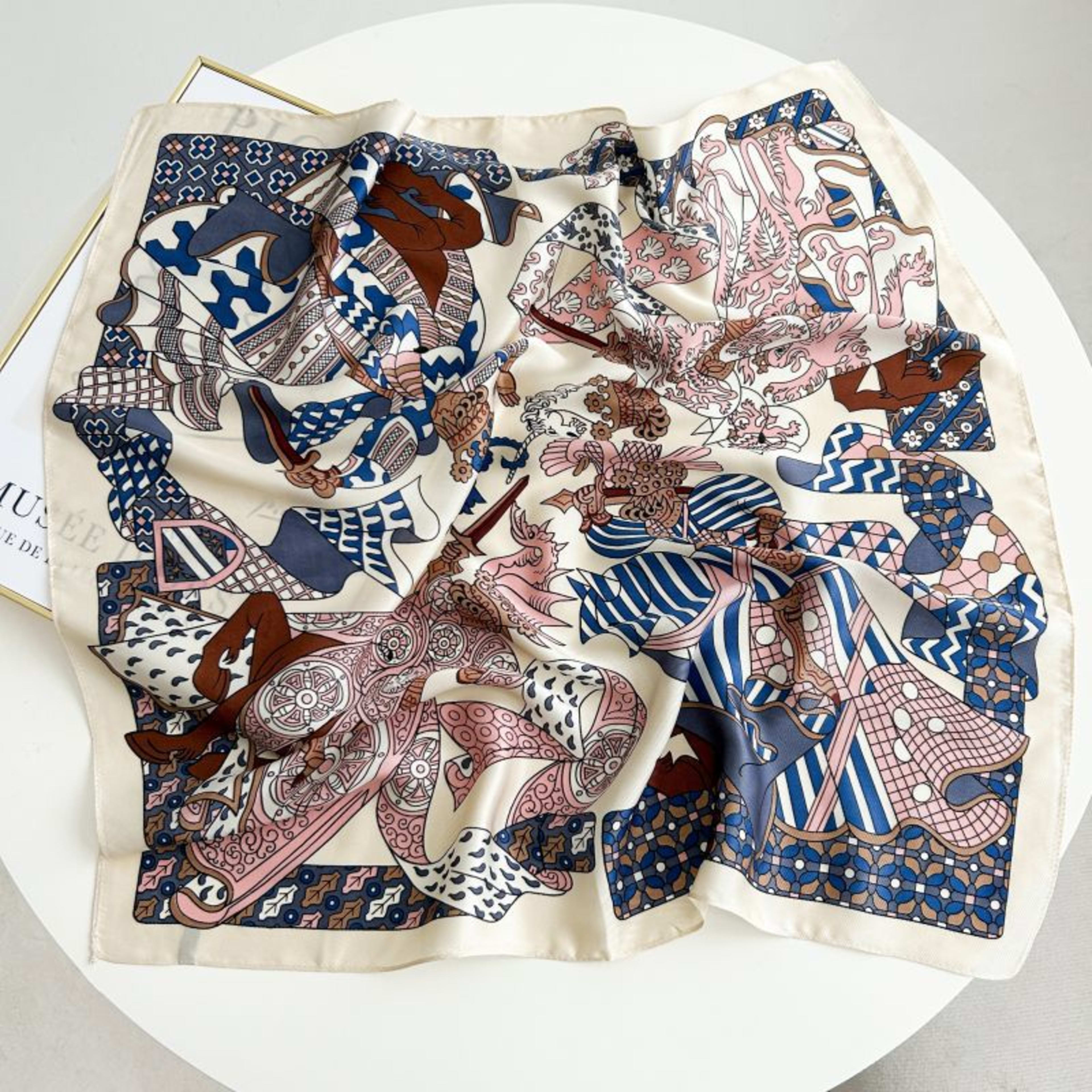 New High-end Twill Silk-look Square Scarf 82