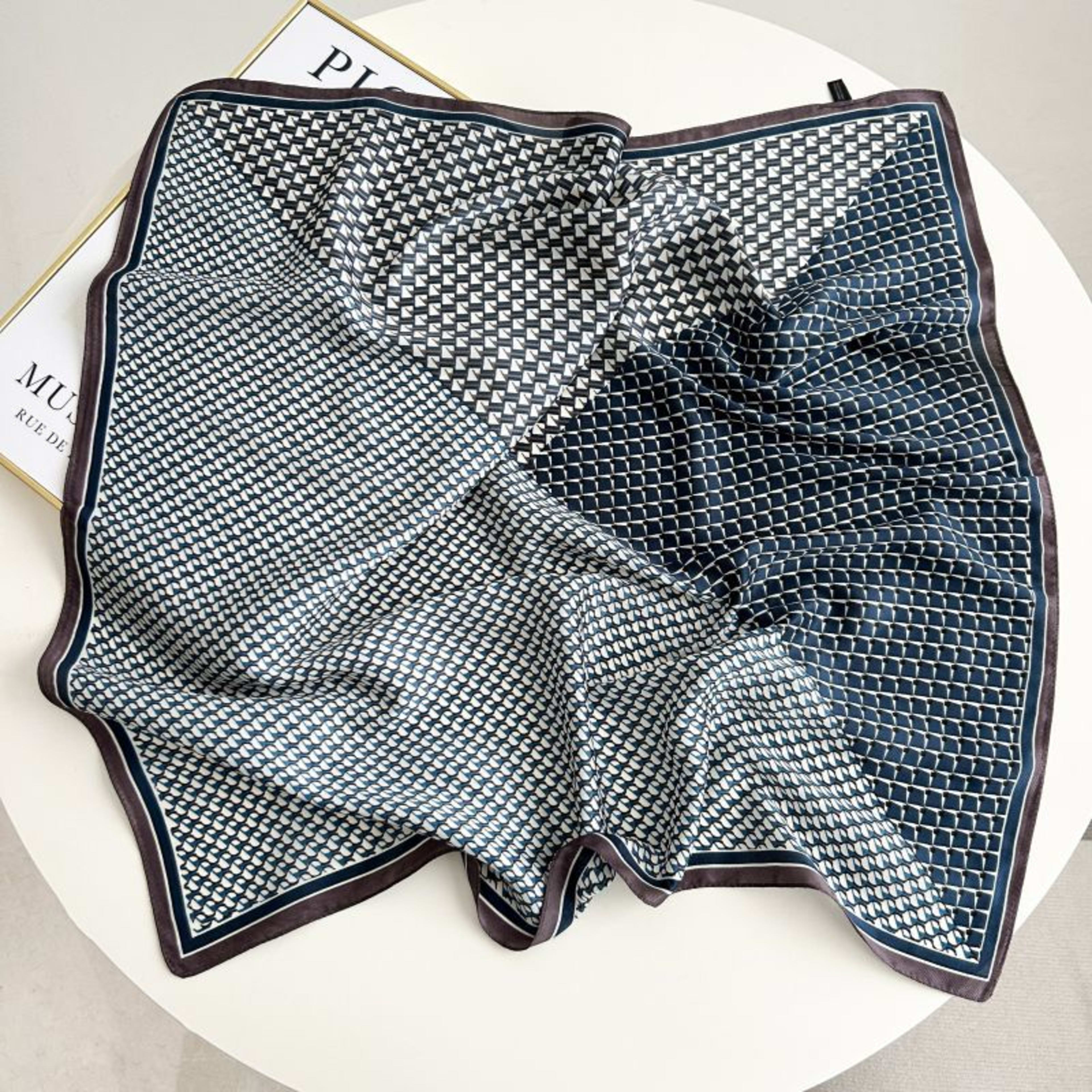 New High-end Twill Silk-look Square Scarf 50