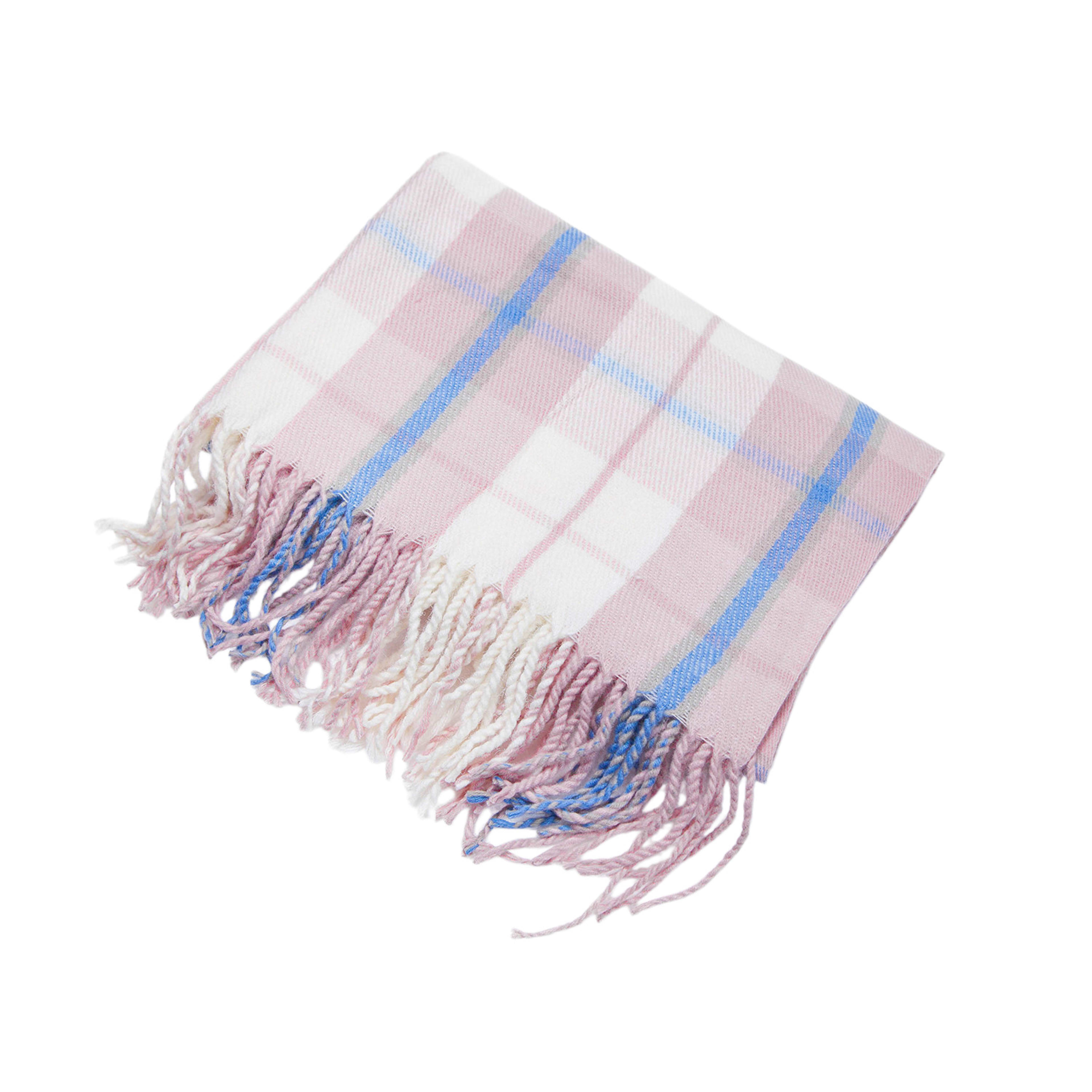 British-style Mens And Womens Couple Tassel Scarf With Large Plaid Pattern 2