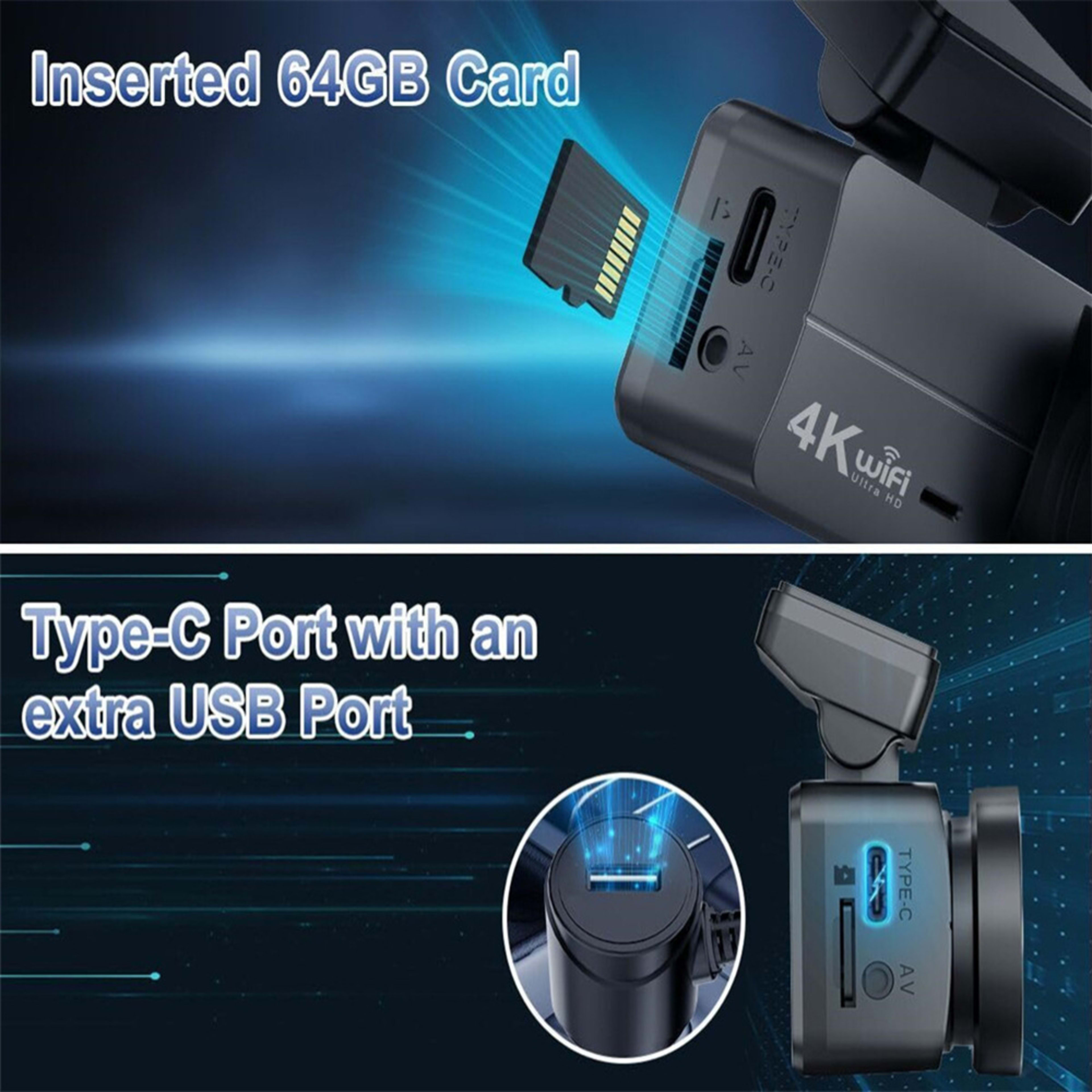 HD WiFi Mobile Phone Interconnection Loop Recording Driving Recorder 2