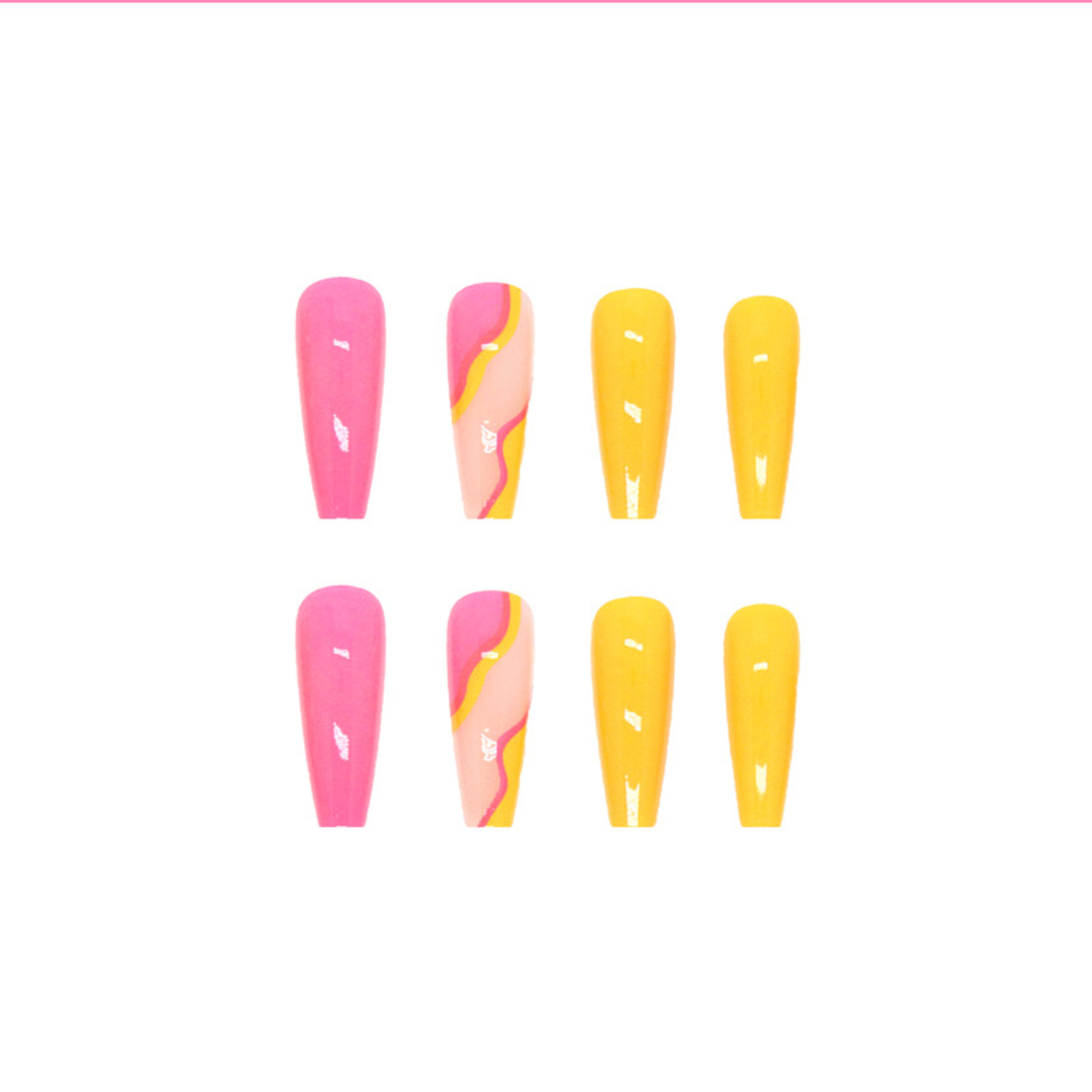 Nail Tip Yellow Rose Red 24 Pieces Boxed 4