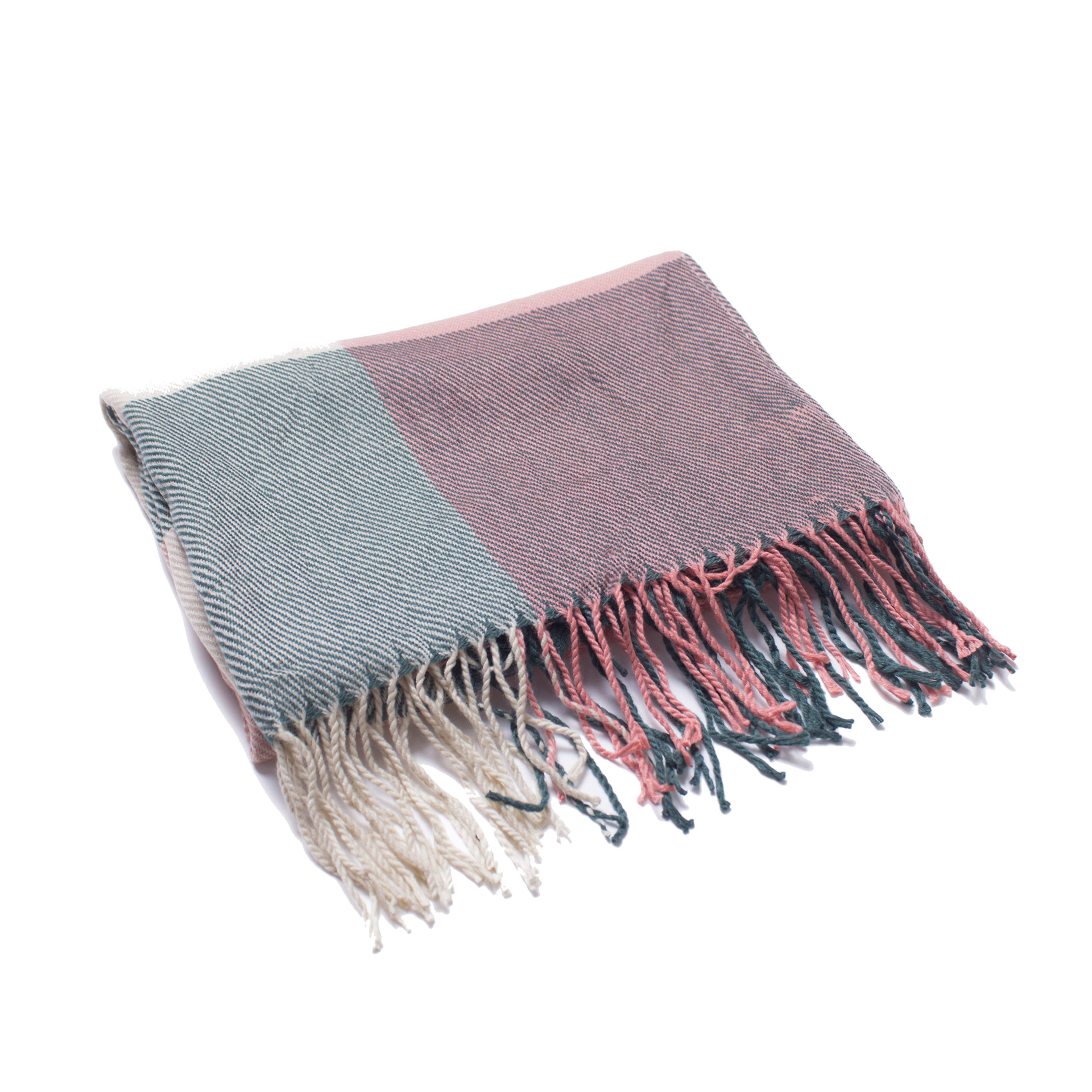 British-style Mens And Womens Couple Tassel Scarf With Large Plaid Pattern 37