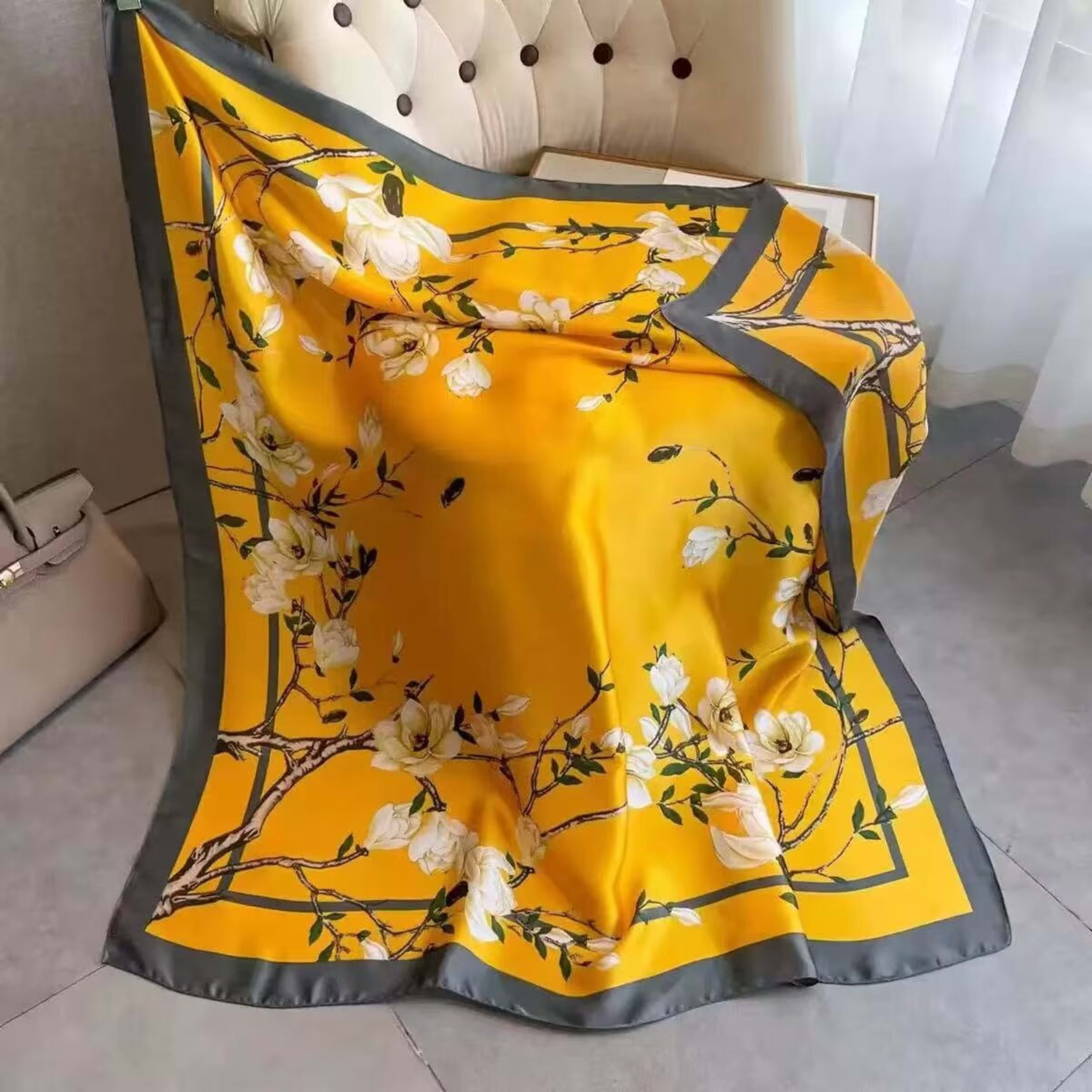 Creative Exotic-print Versatile Silk Scarf 13