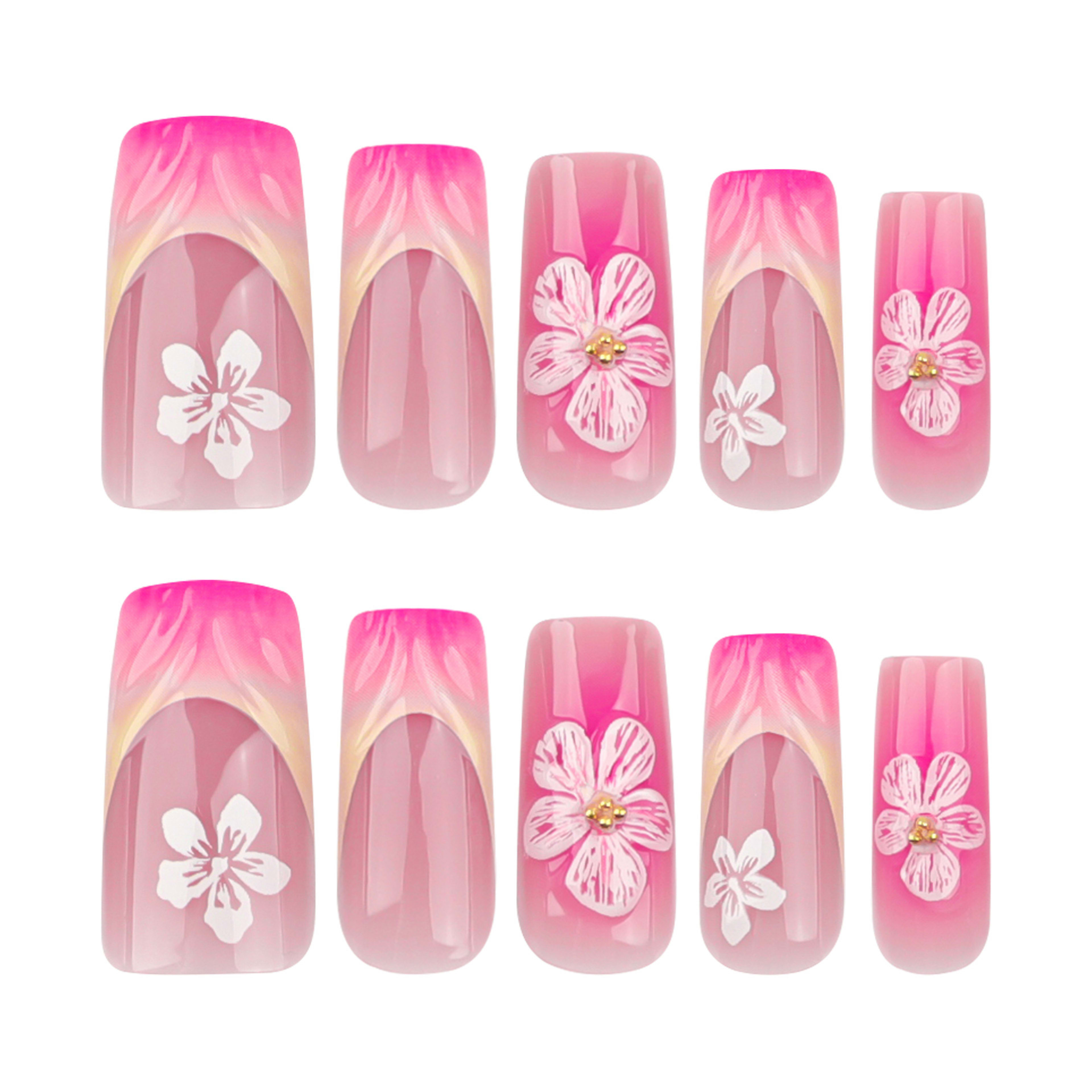 Short Ombre Square Nail Press-on Nails 4