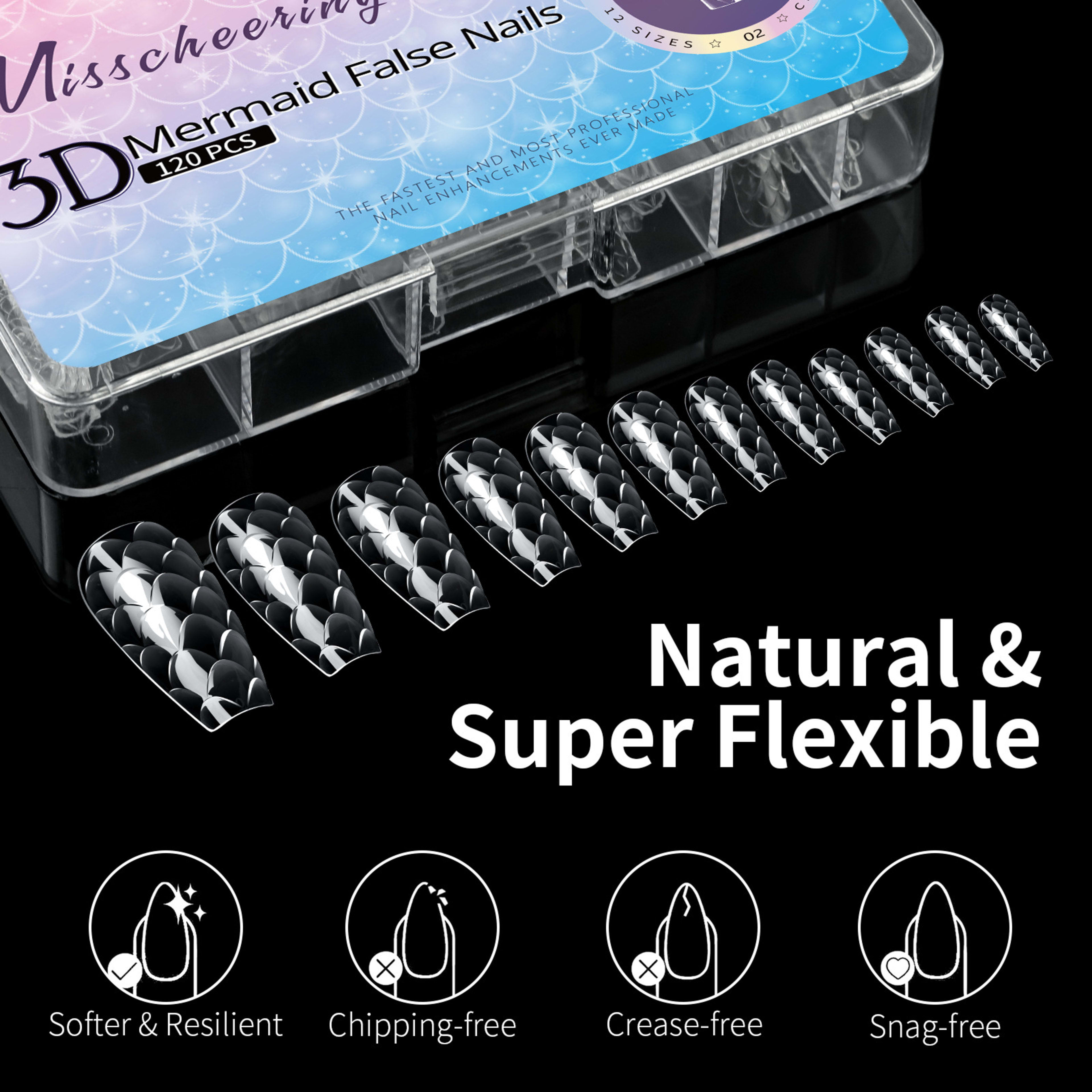 3D Scale Long Shaping Nail Tip 8
