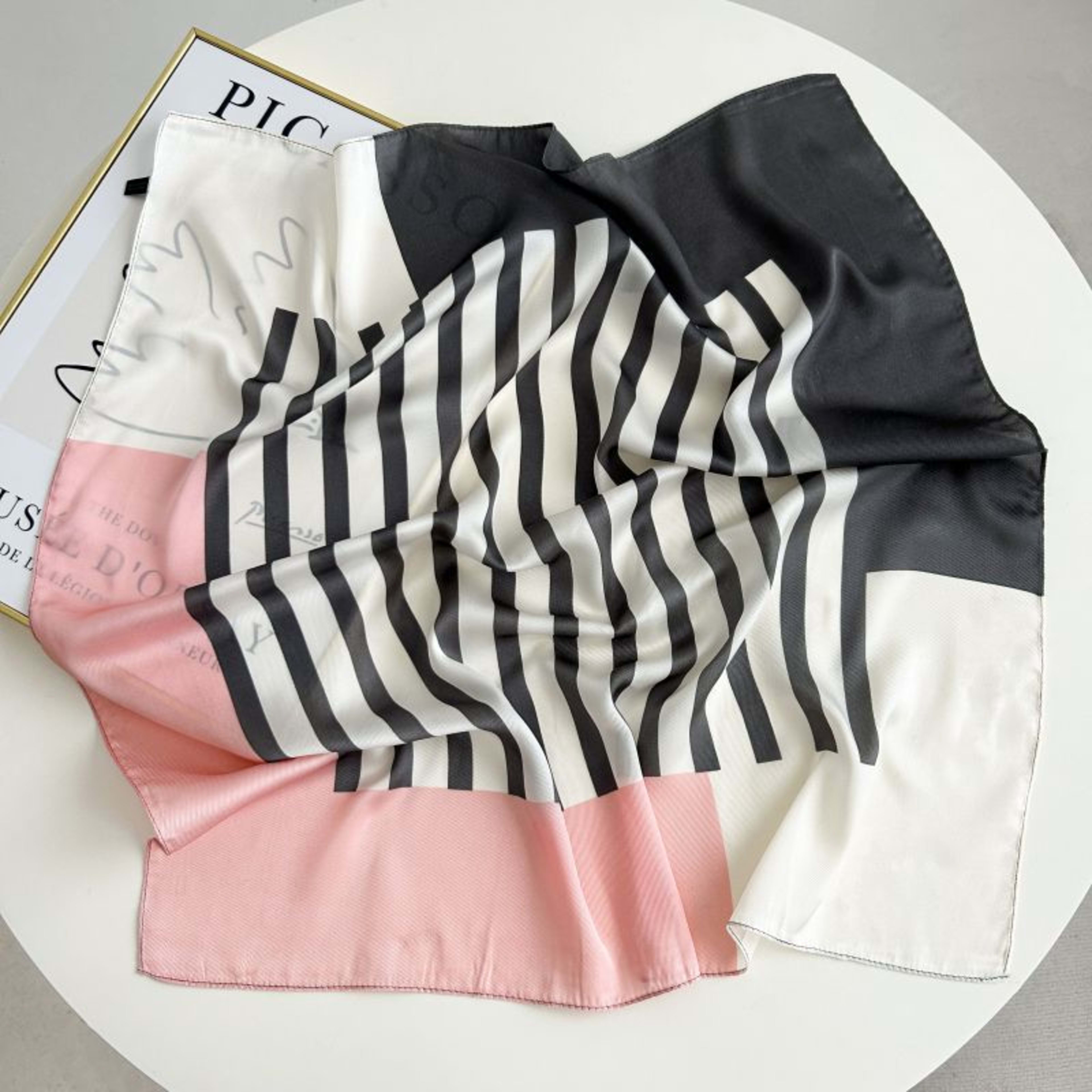 New High-end Twill Silk-look Square Scarf 94