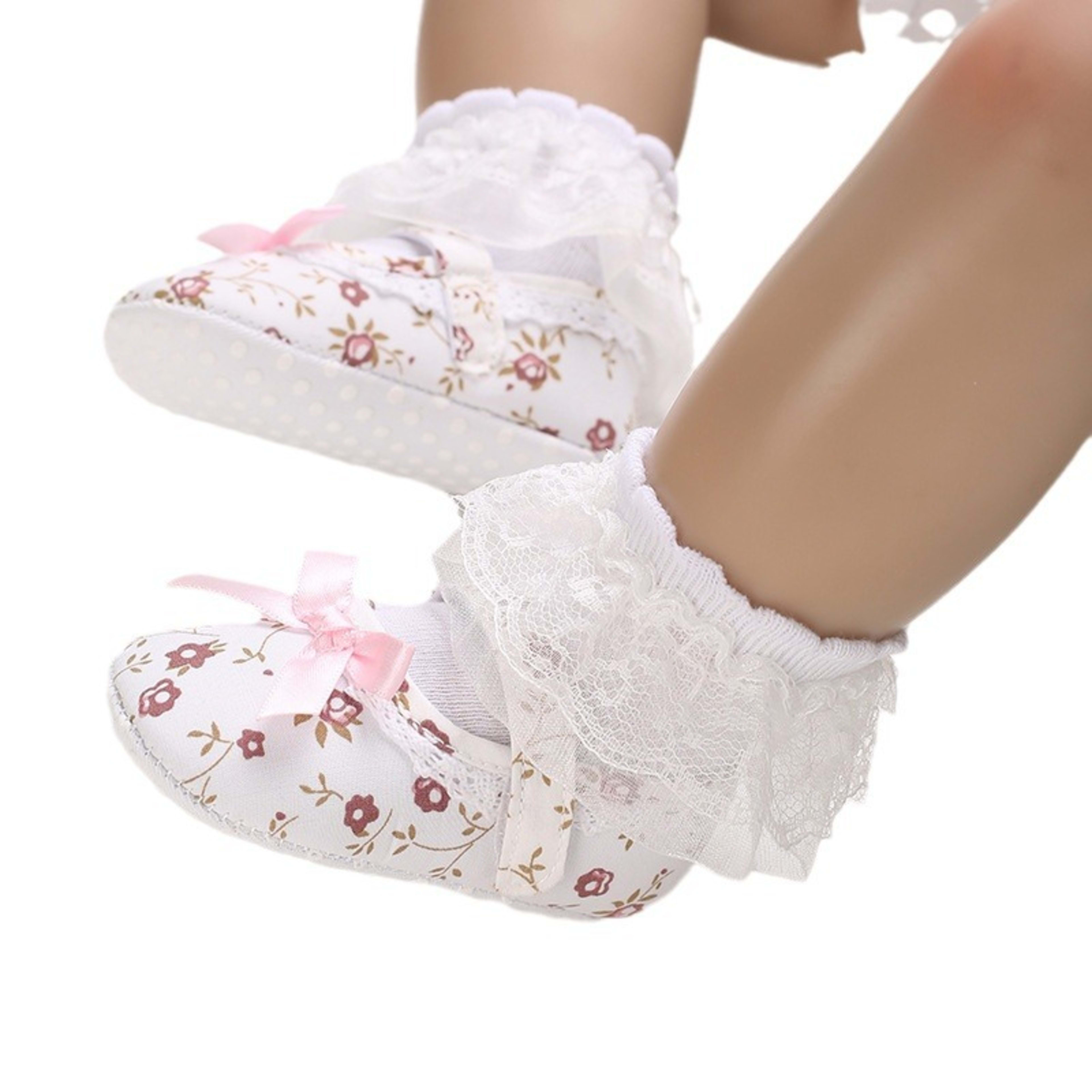 Baby Girl Shoes Soft-Soled Princess Shoes Flower Design First Walkers 2