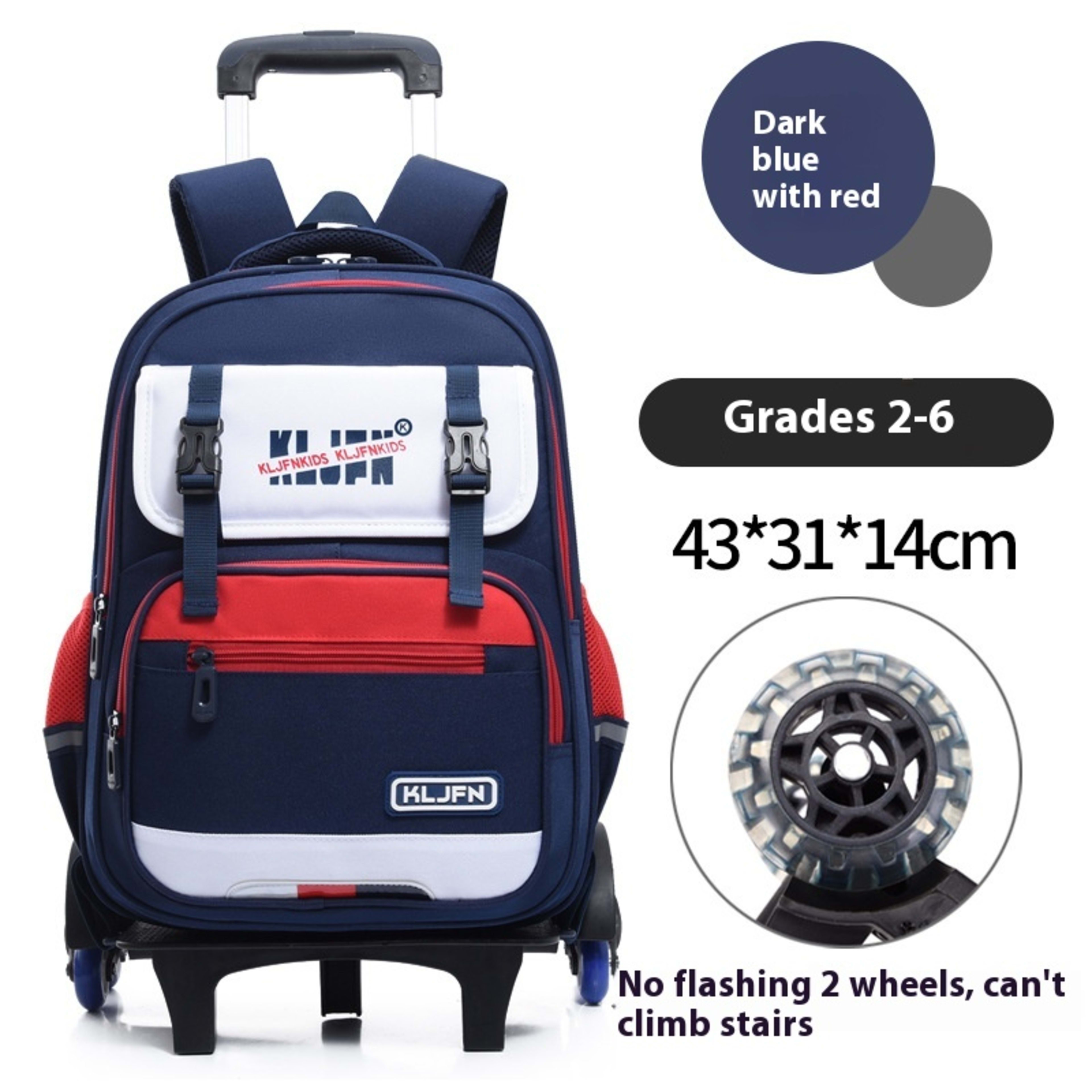 Children's Trolley Lightweight Shoulder Pad Wear-resistant Large Capacity Spine Protection Backpack Waterproof 40