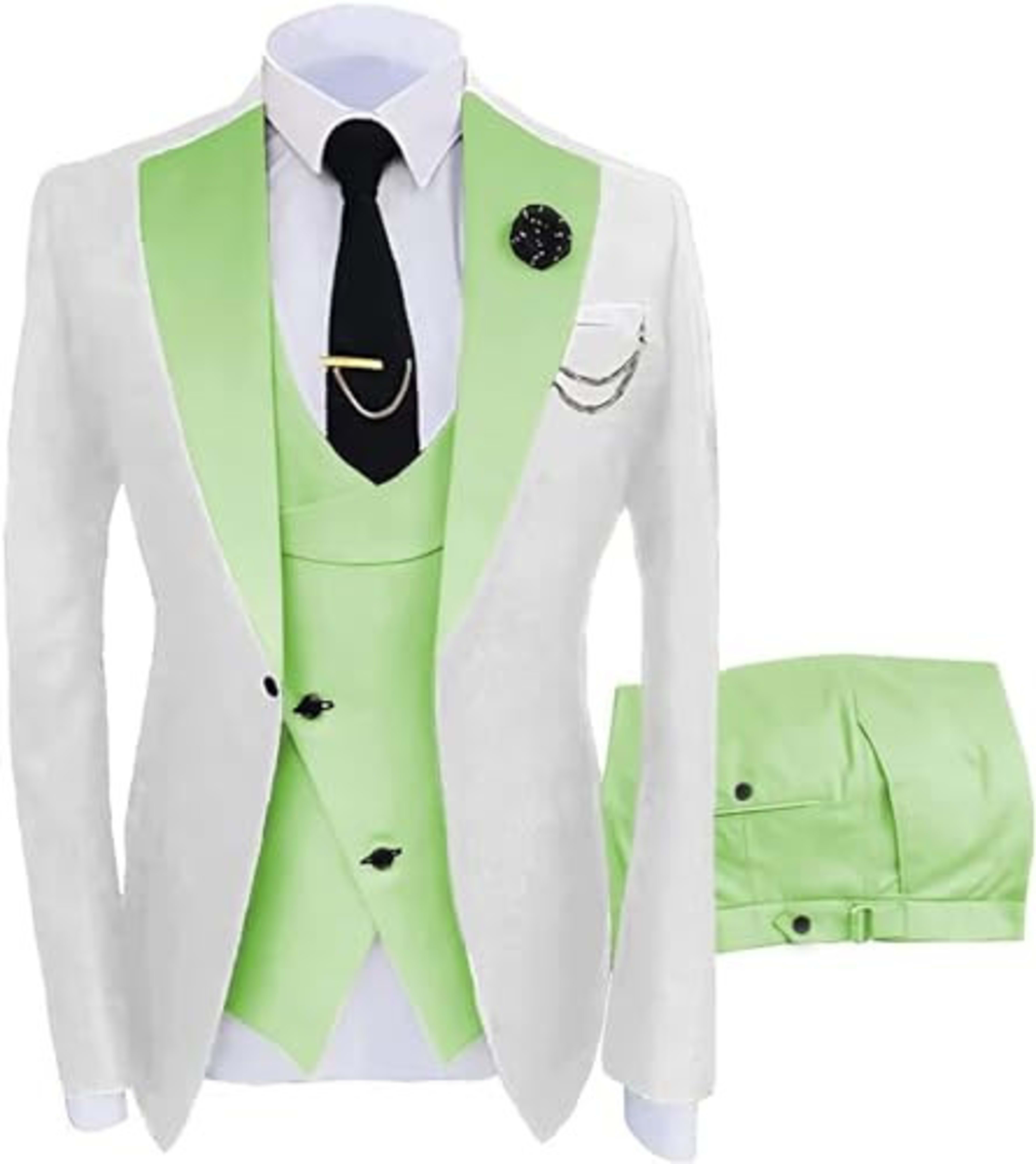 Mens Three-piece Mixed-color Suit 12