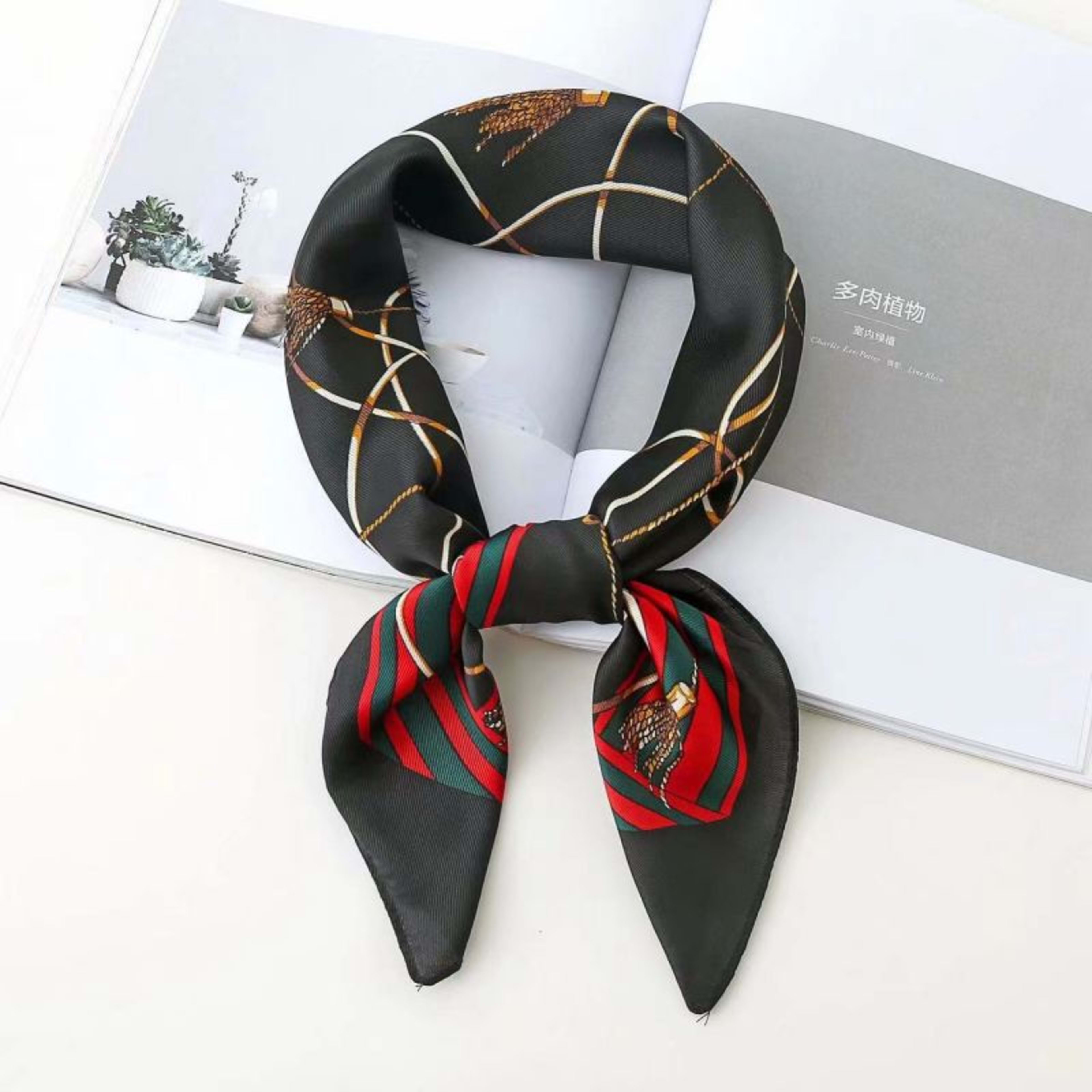 New High-end Twill Silk-look Square Scarf 98