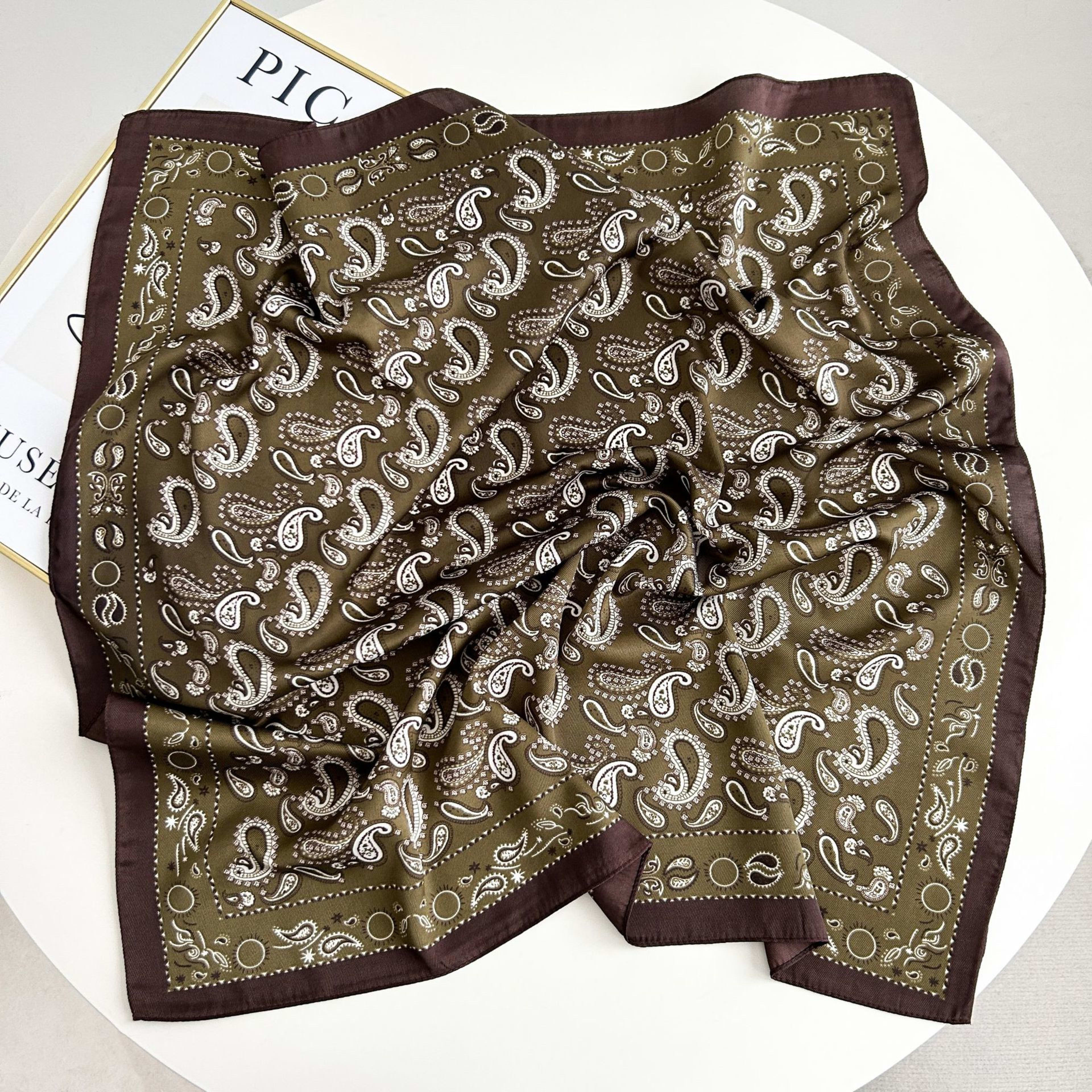 New High-end Twill Silk-look Square Scarf 76