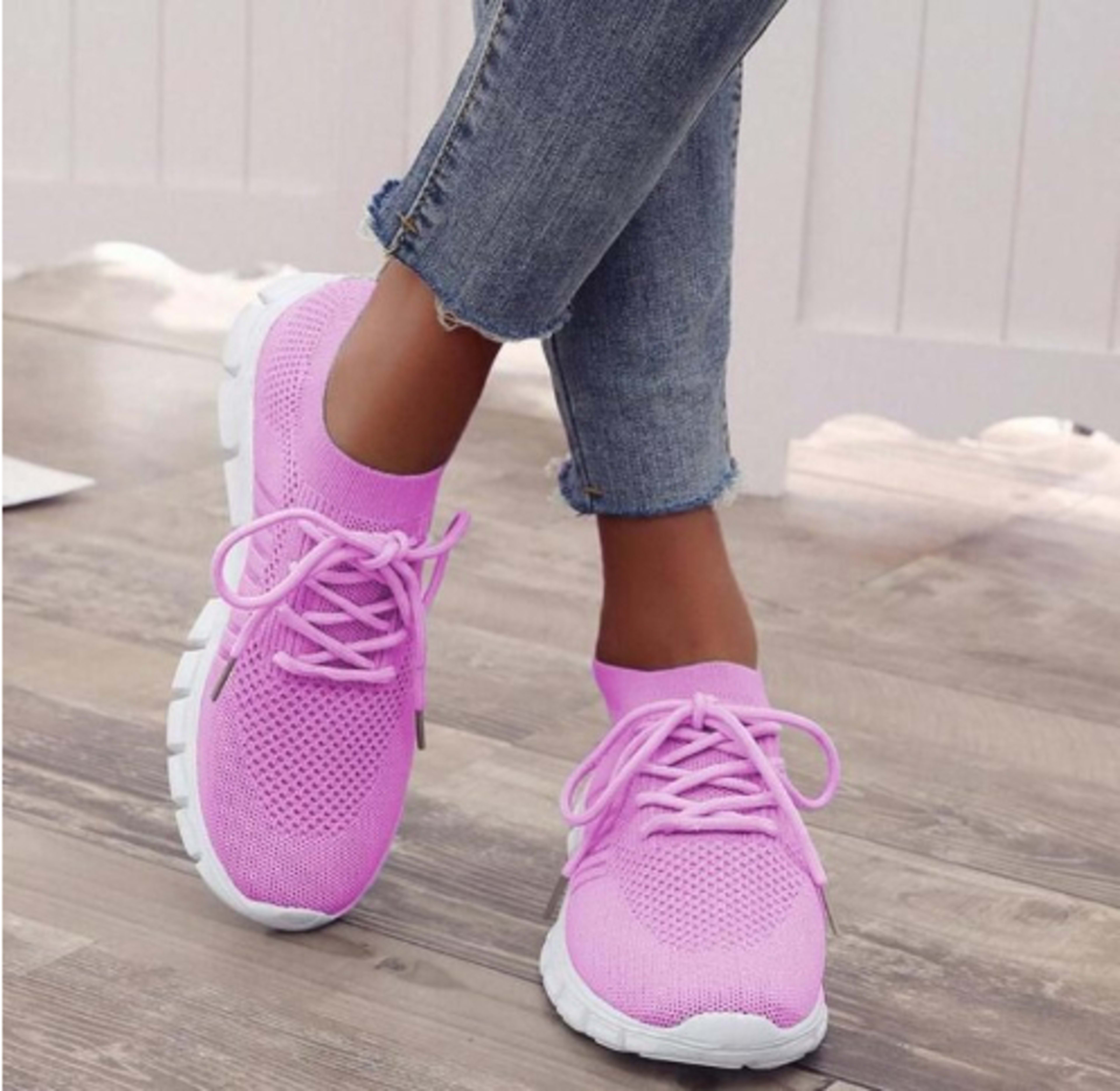 Women's Breathable Sneaker High-cut Lace-up Platform Casual Shoes 22