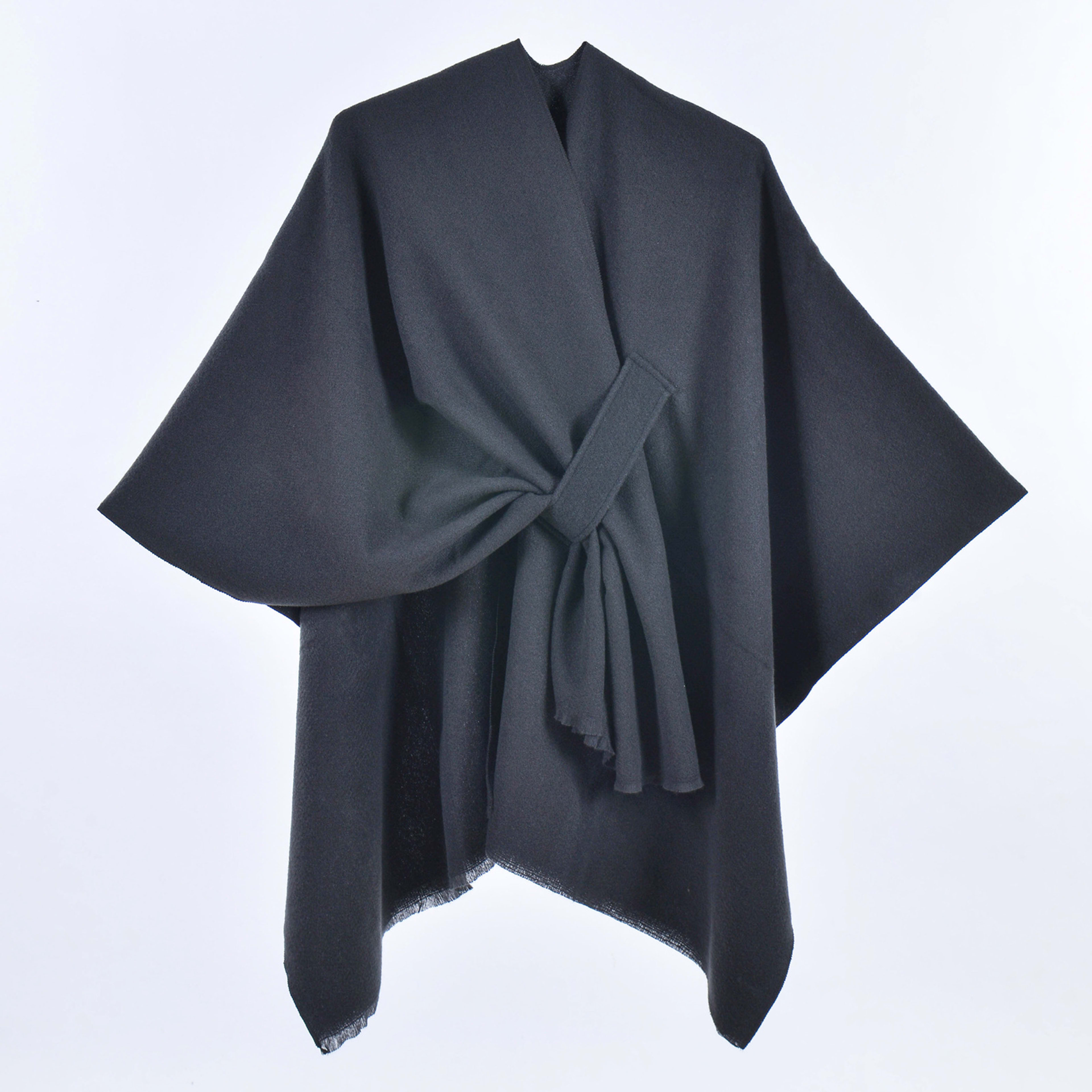 Warm Cloak Simple Double-sided Solid-color Split Design Faux Cashmere Outer Shawlwholesale On Amazon
