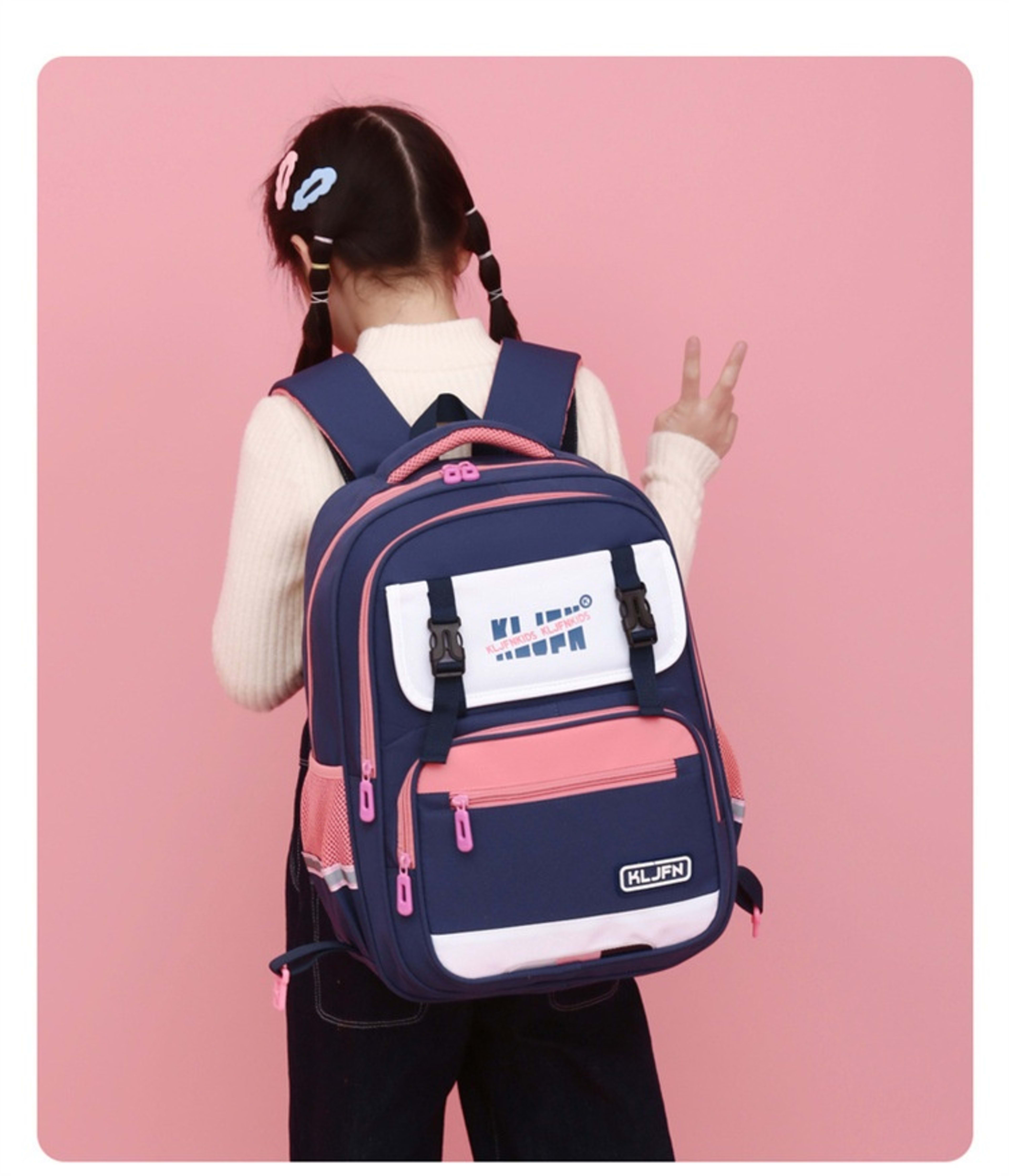 Children's Trolley Lightweight Shoulder Pad Wear-resistant Large Capacity Spine Protection Backpack Waterproof 24