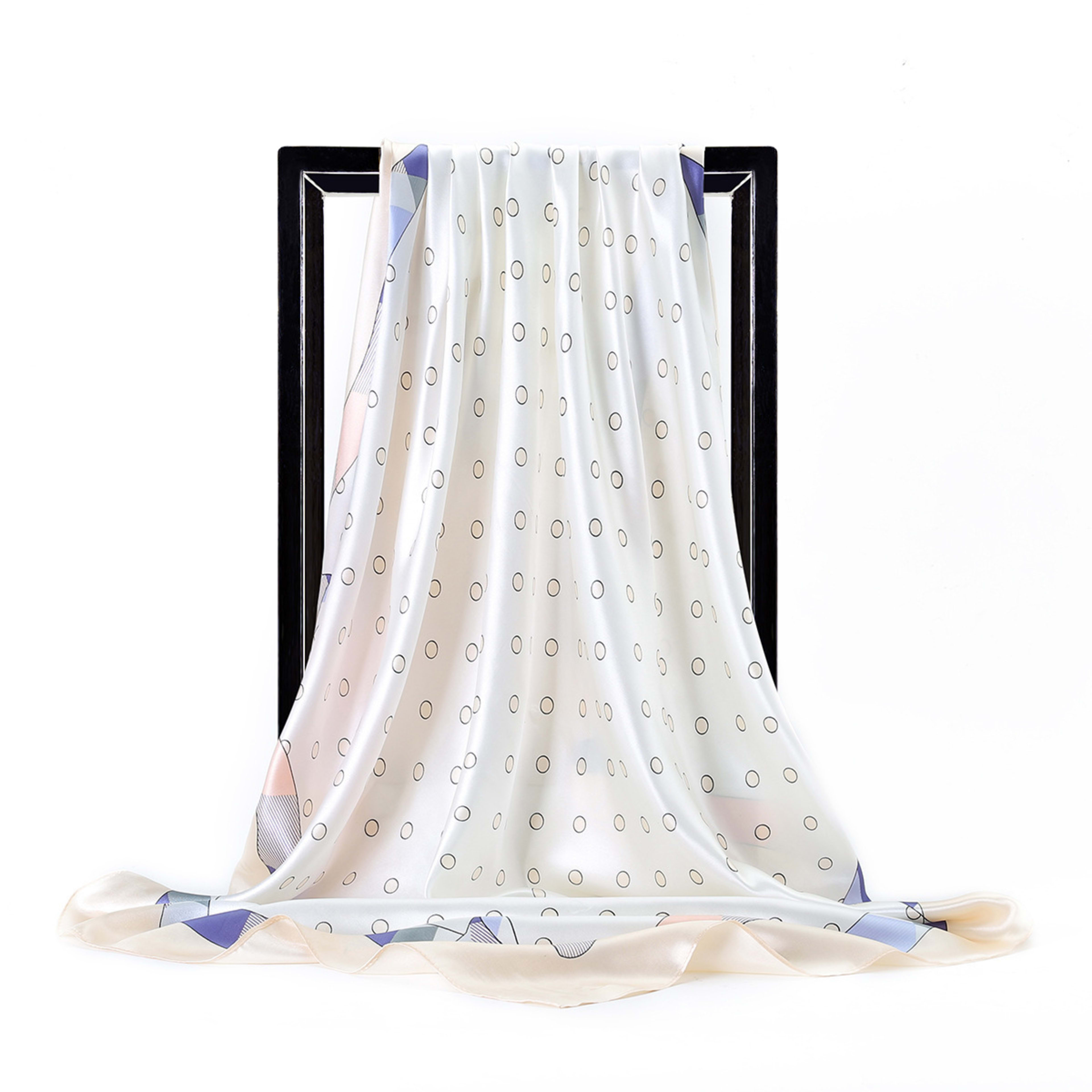 Retro Printed Silk Scarf Womens All-Match Shawl Headscarf 11