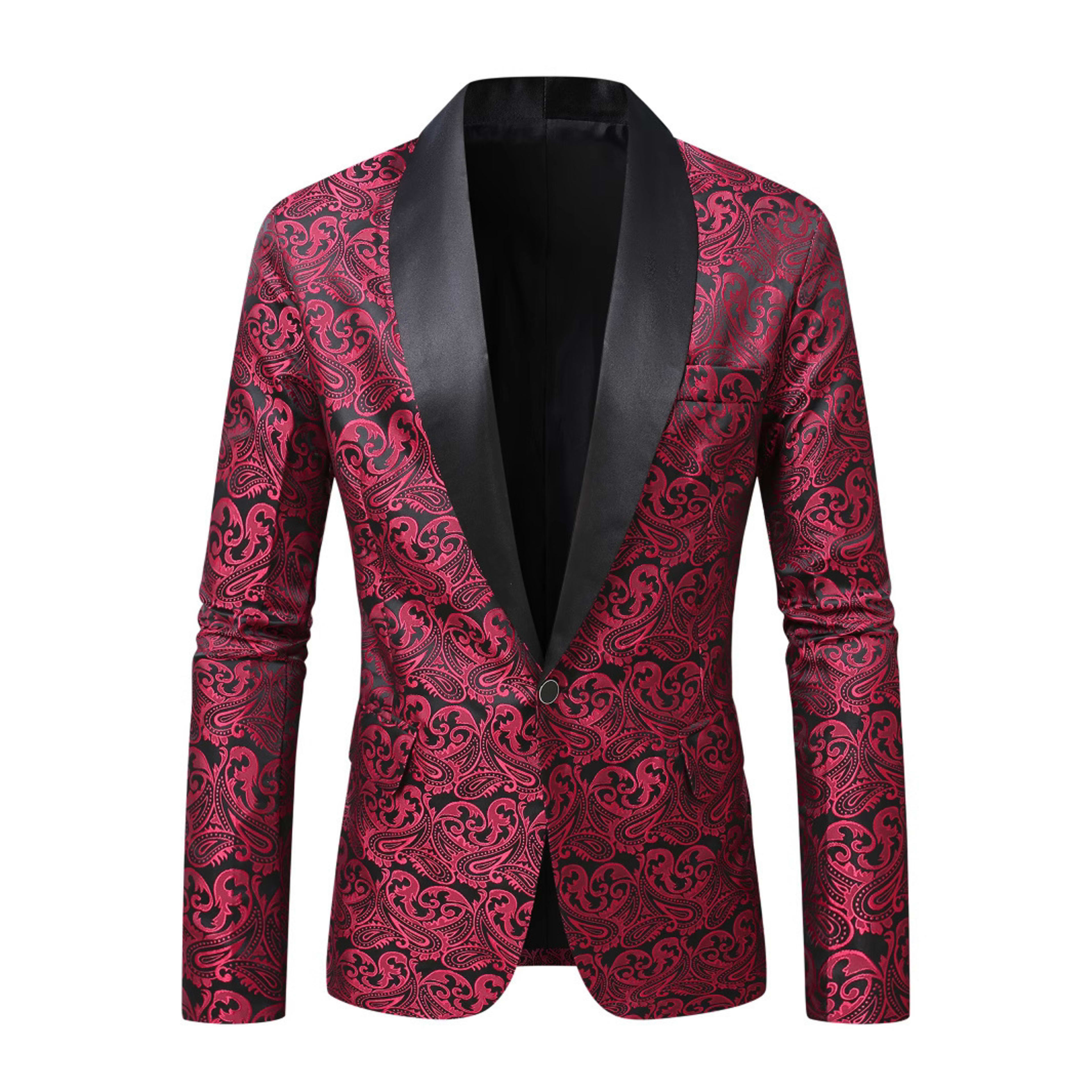 Mens Casual All Matching New Jacquard Blazer 5