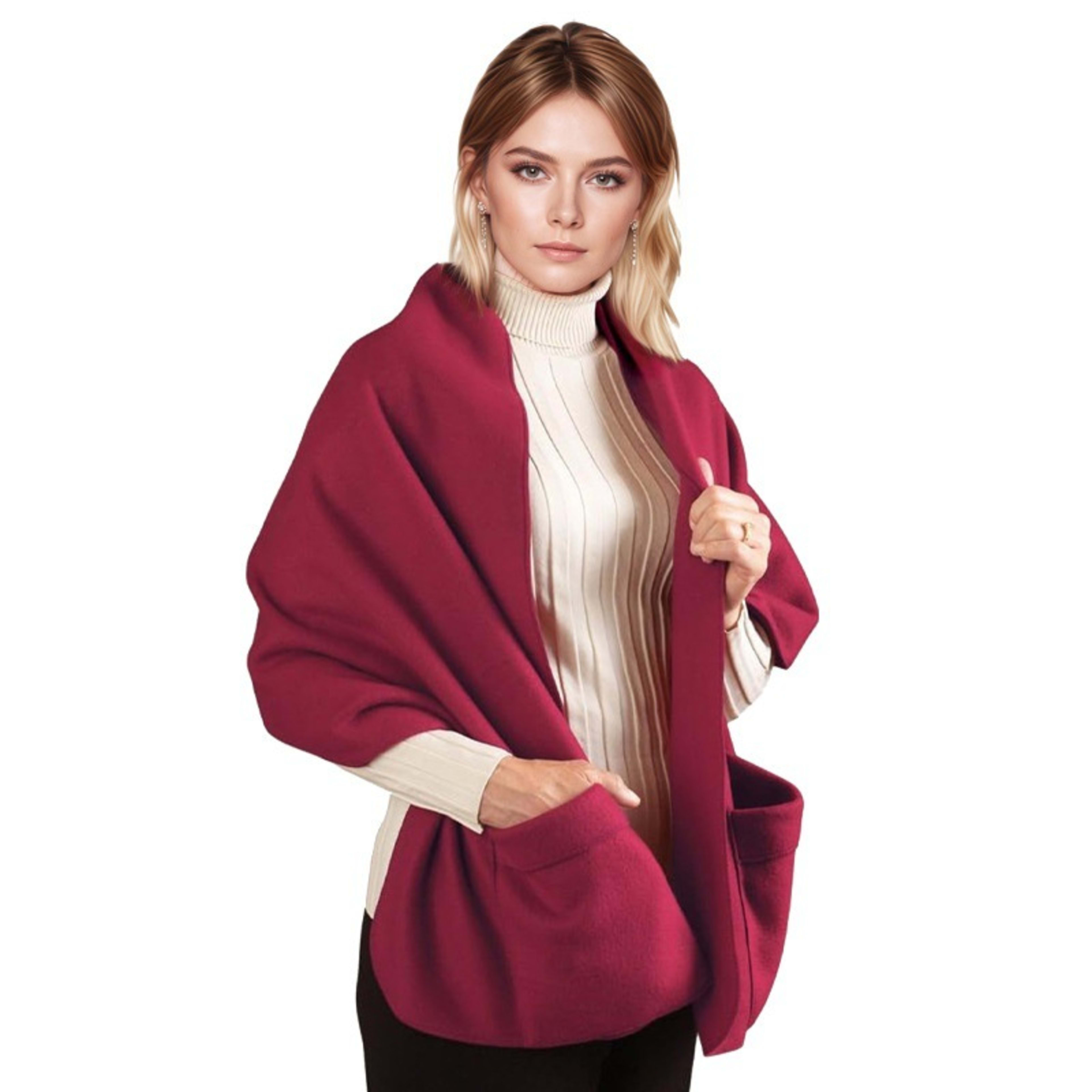 Thickened Minimalist Pocket Scarf For Europe And America