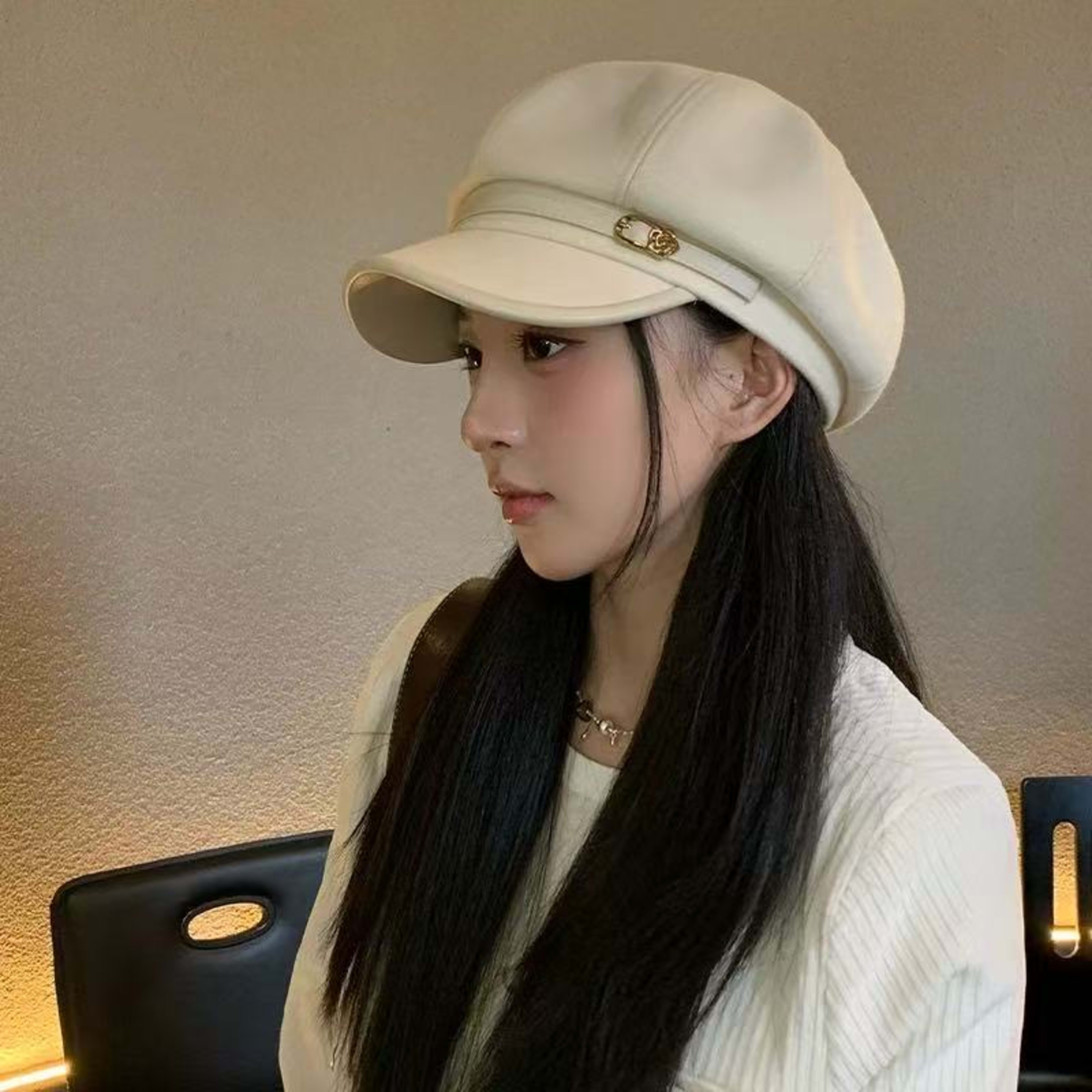 Japanese-style Retro Artistic Black Cap Beret 2