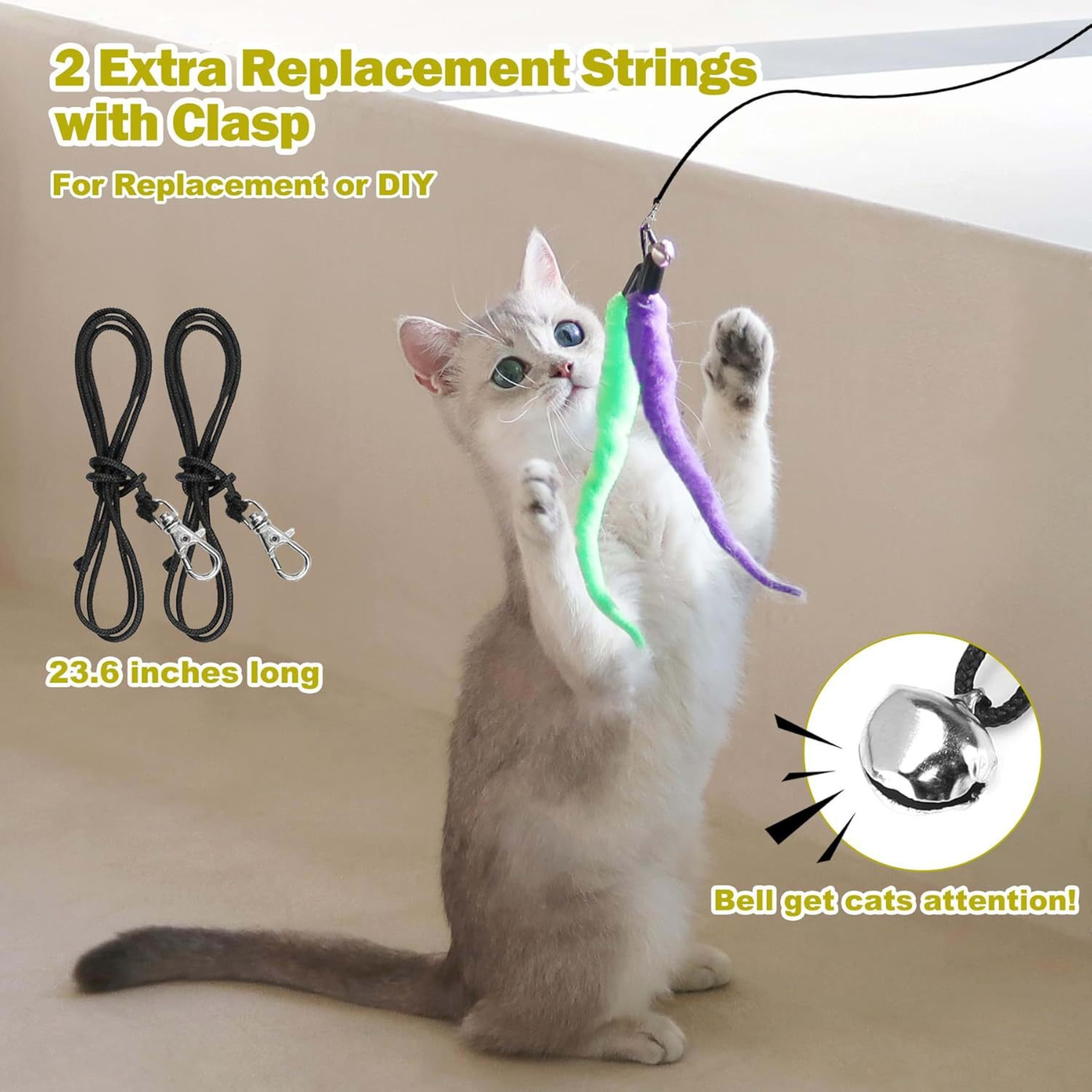 11-Piece Cat Toy Set With Colorful Feathers 4