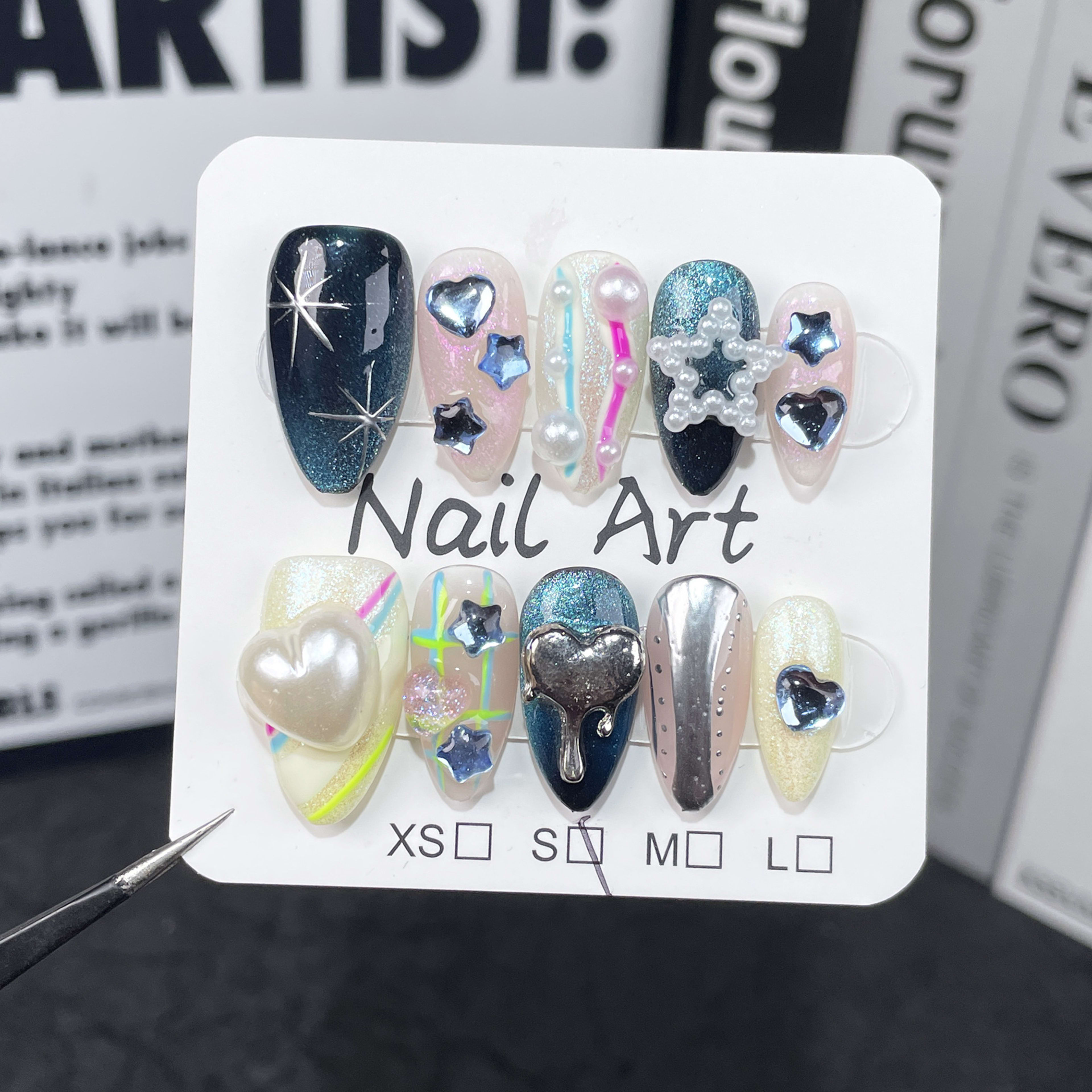European And American Almond-shaped Wearable Fake Nails 3