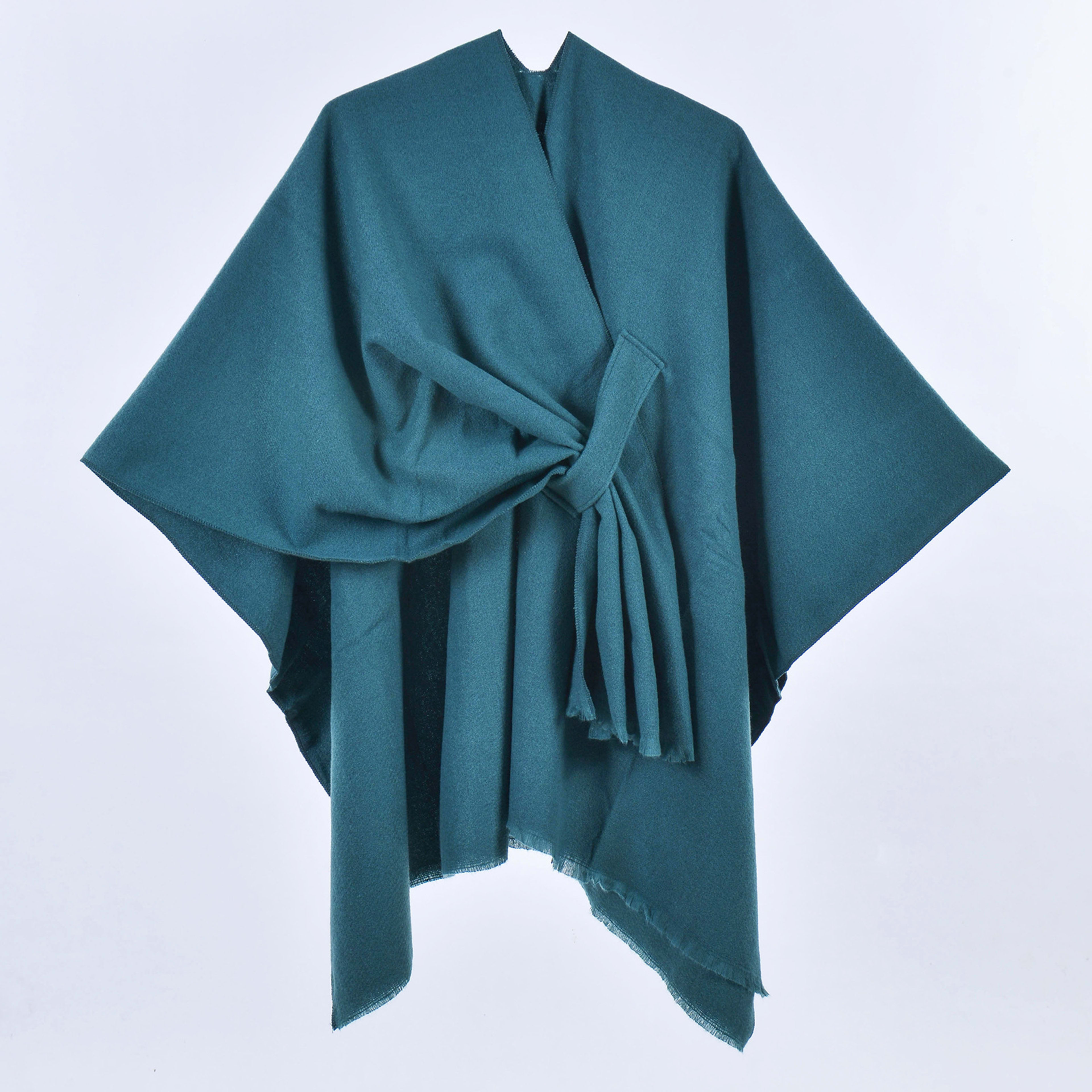 Warm Cloak Simple Double-sided Solid-color Split Design Faux Cashmere Outer Shawlwholesale On Amazon 5
