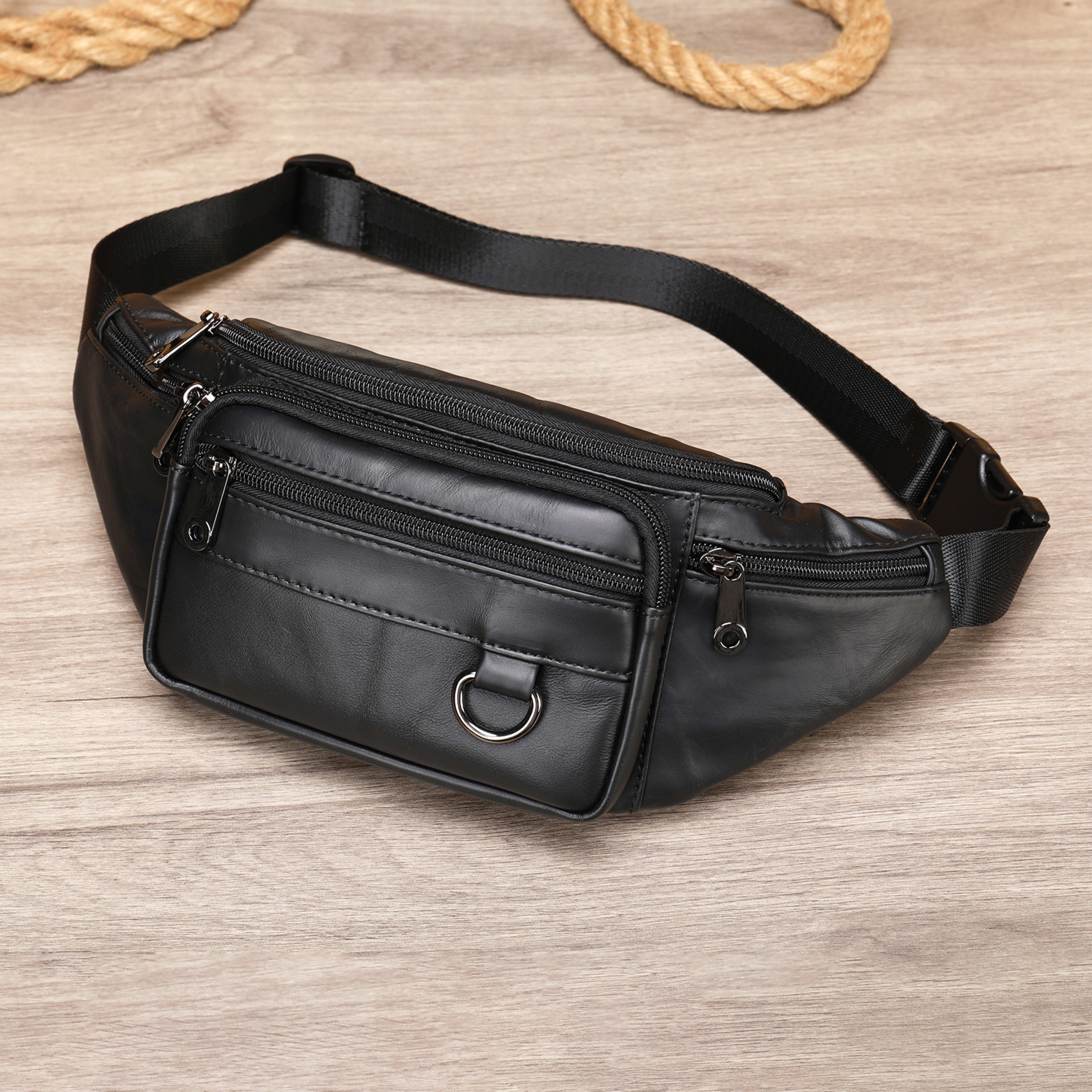High-end Full-grain Leather Chest Bag 16
