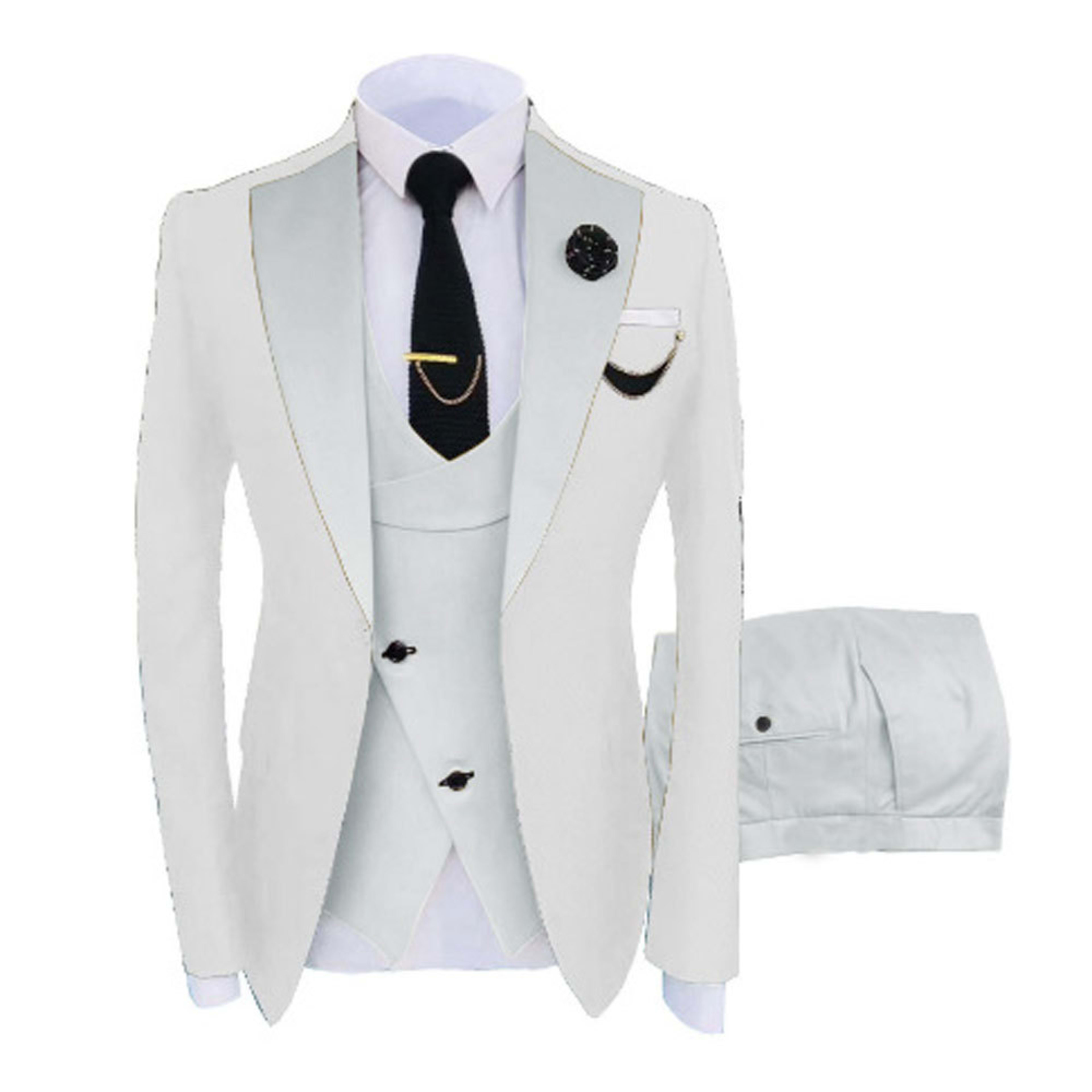 Mens Three-piece Mixed-color Suit 2