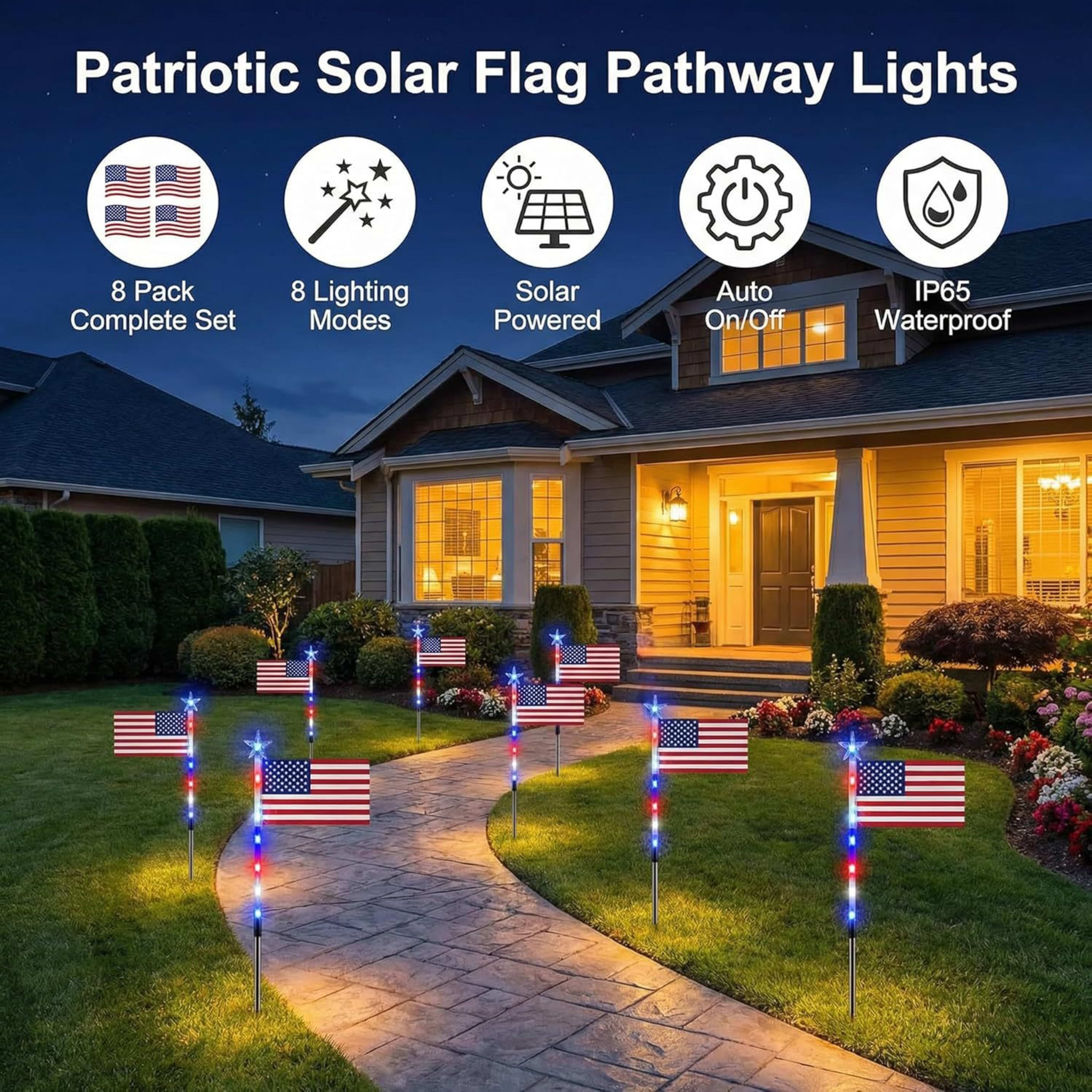 LED Solar-Powered National Flag For Outdoor Courtyards And Villas 2