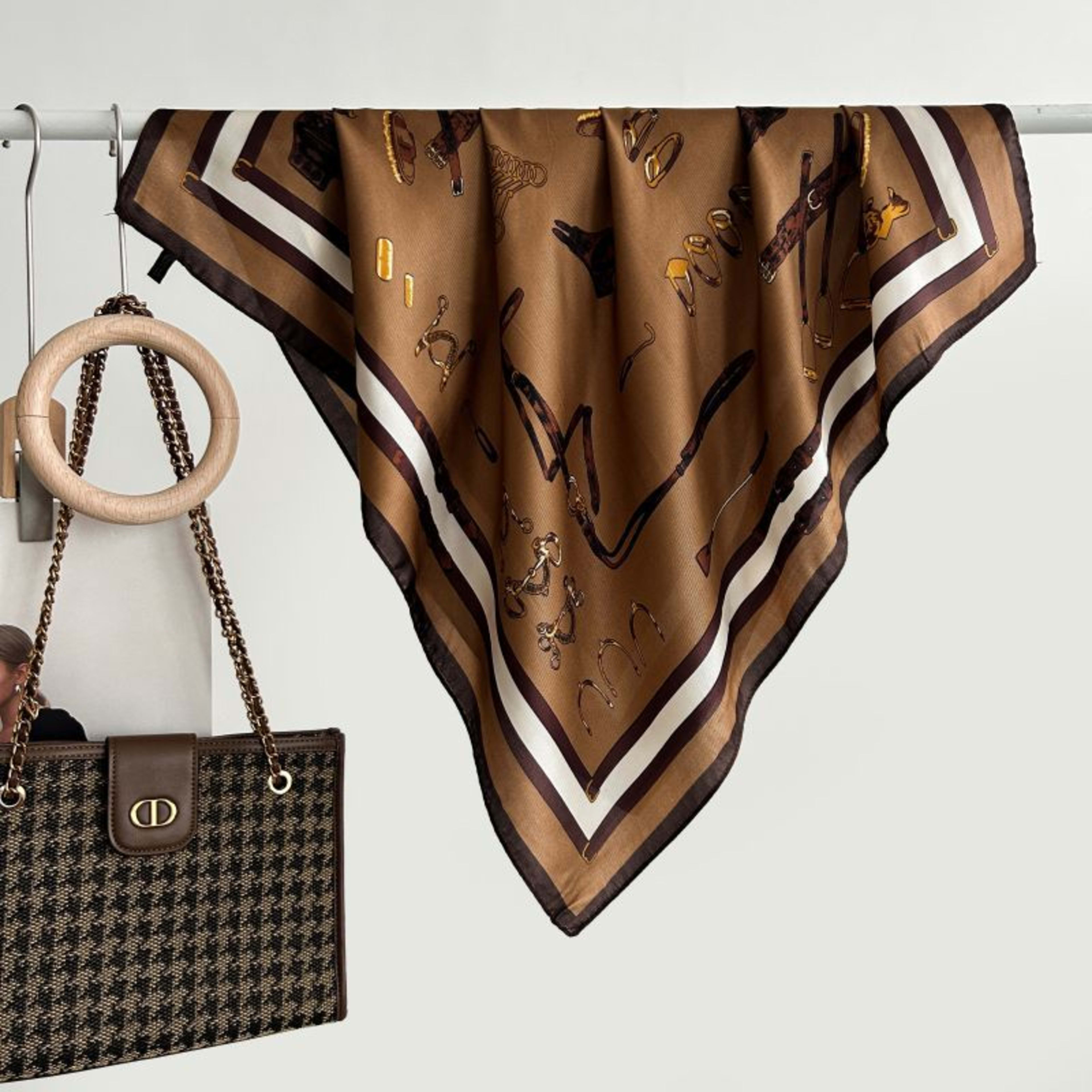 New High-end Twill Silk-look Square Scarf 13