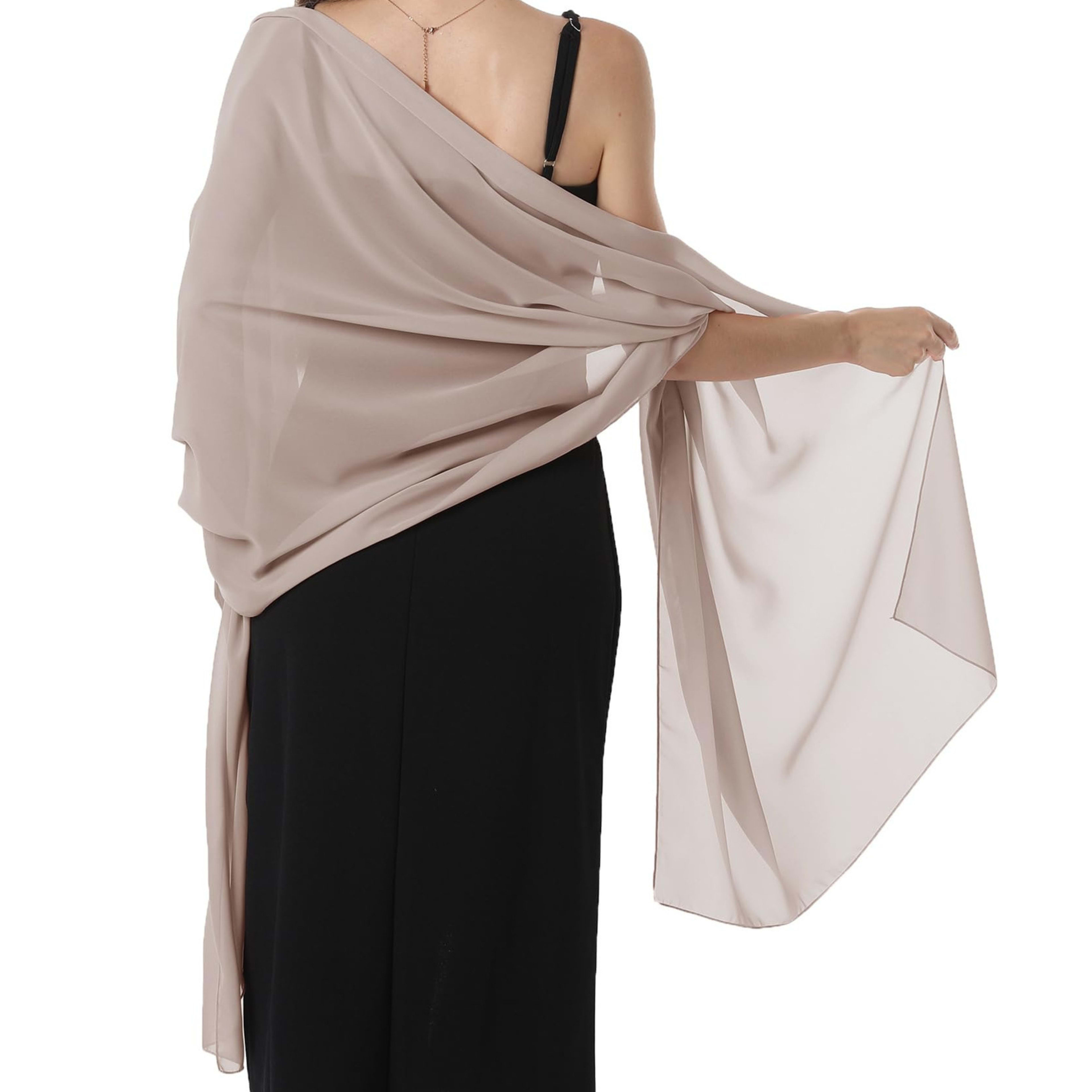 Chiffon Scarf - Lightweight Evening Gown Accessory Wedding Shawl for Women 36