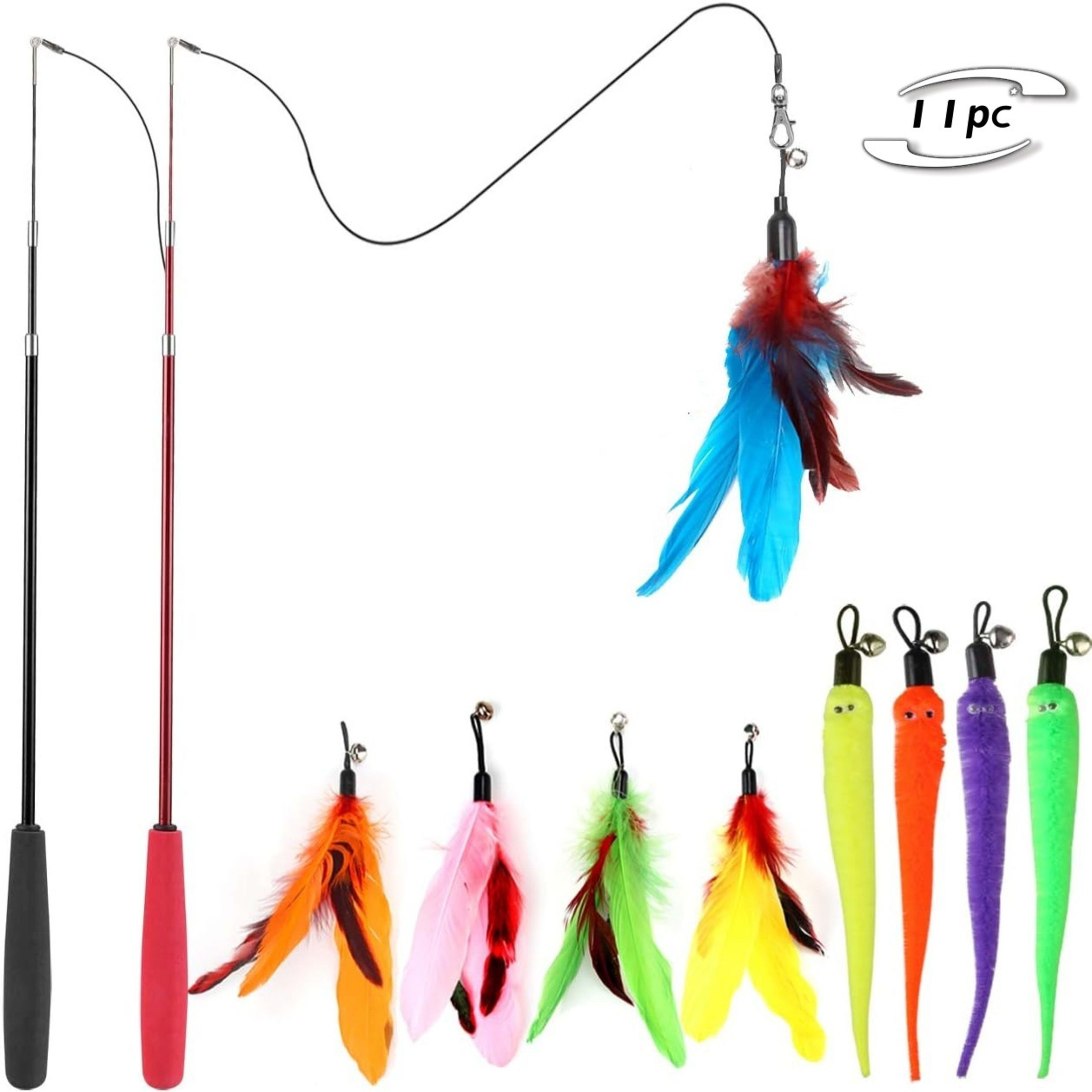 11-Piece Cat Toy Set With Colorful Feathers 1