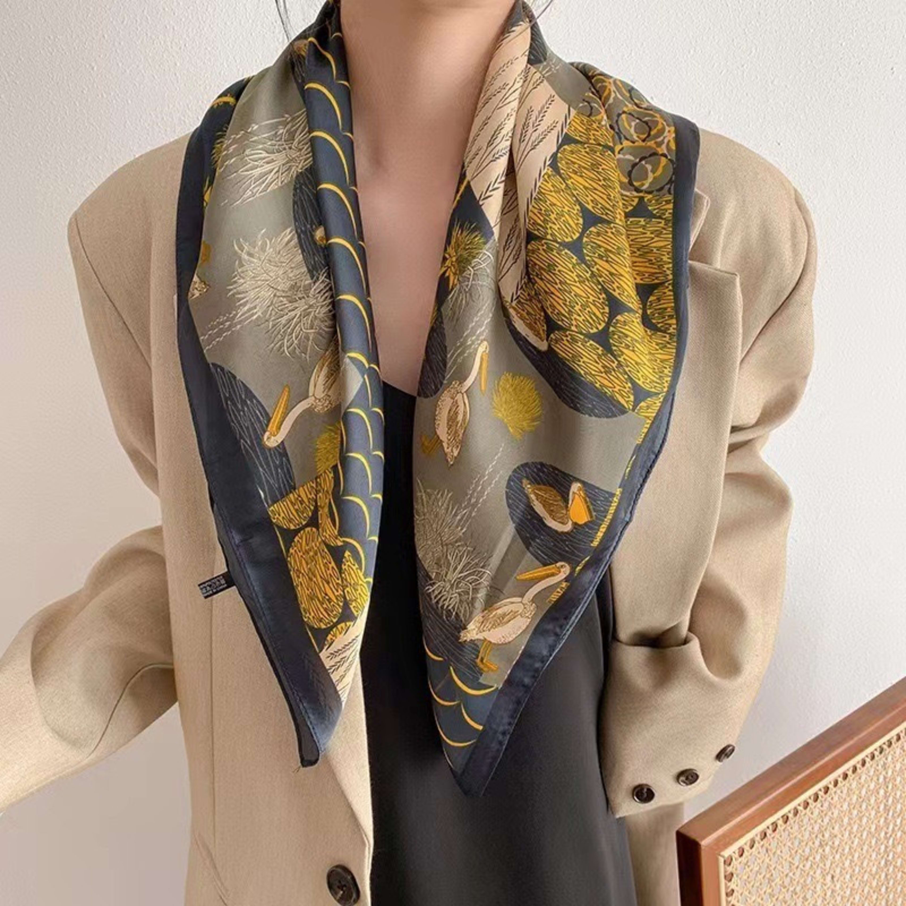 New Womens Versatile Square Silk Scarf 2